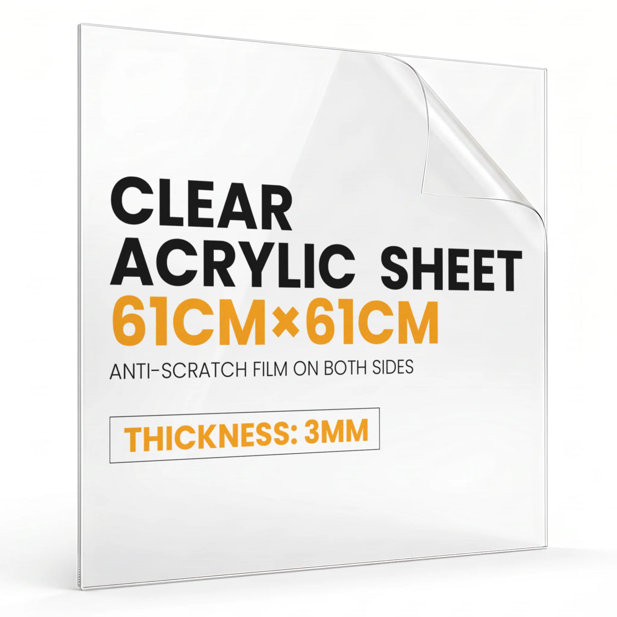 Clear acrylic sheet with peeled protective film