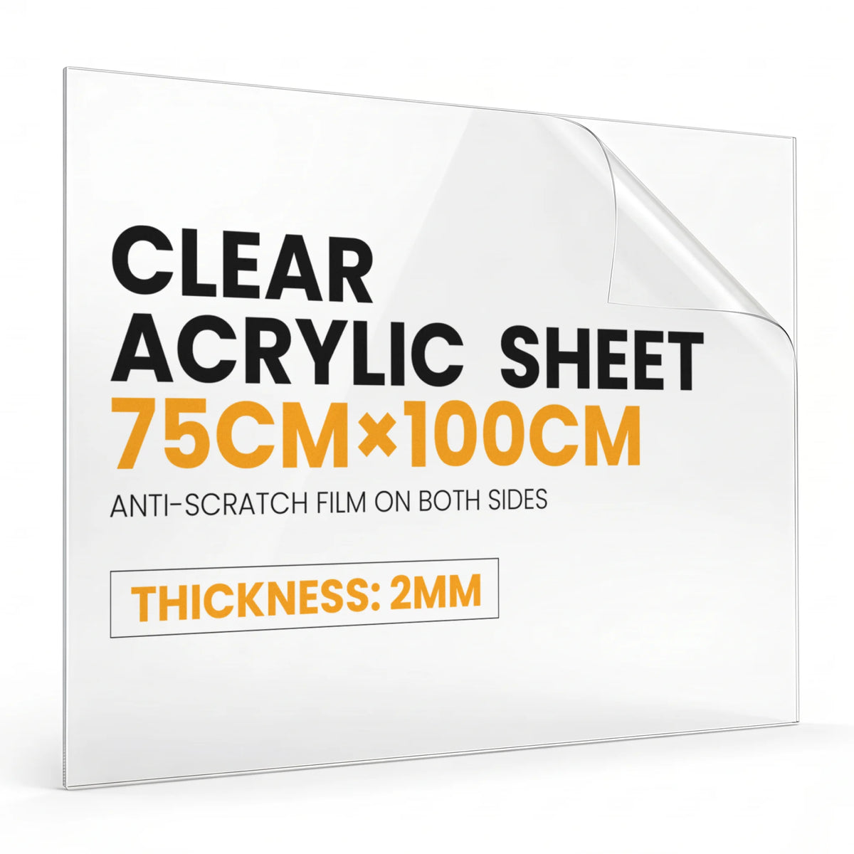 Clear acrylic sheet with peeled protective film