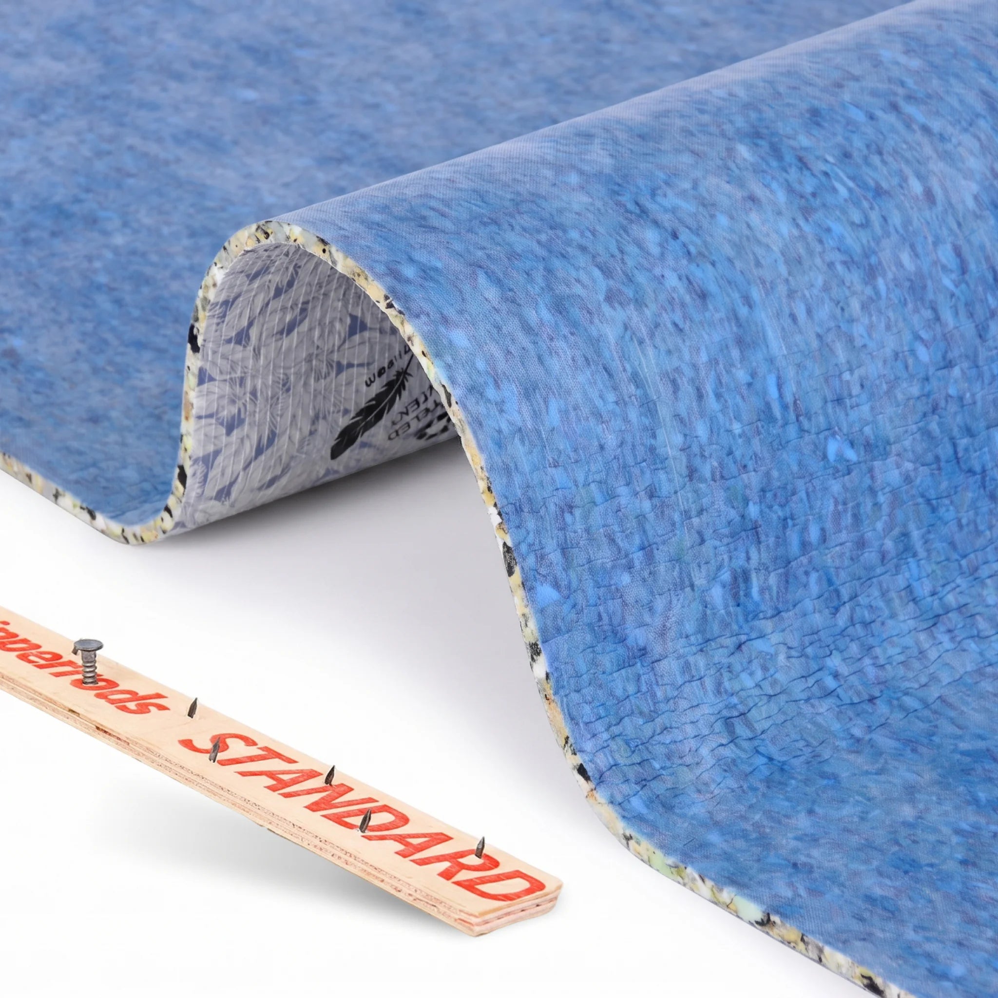 Rolled underlay showing foam insulation roll