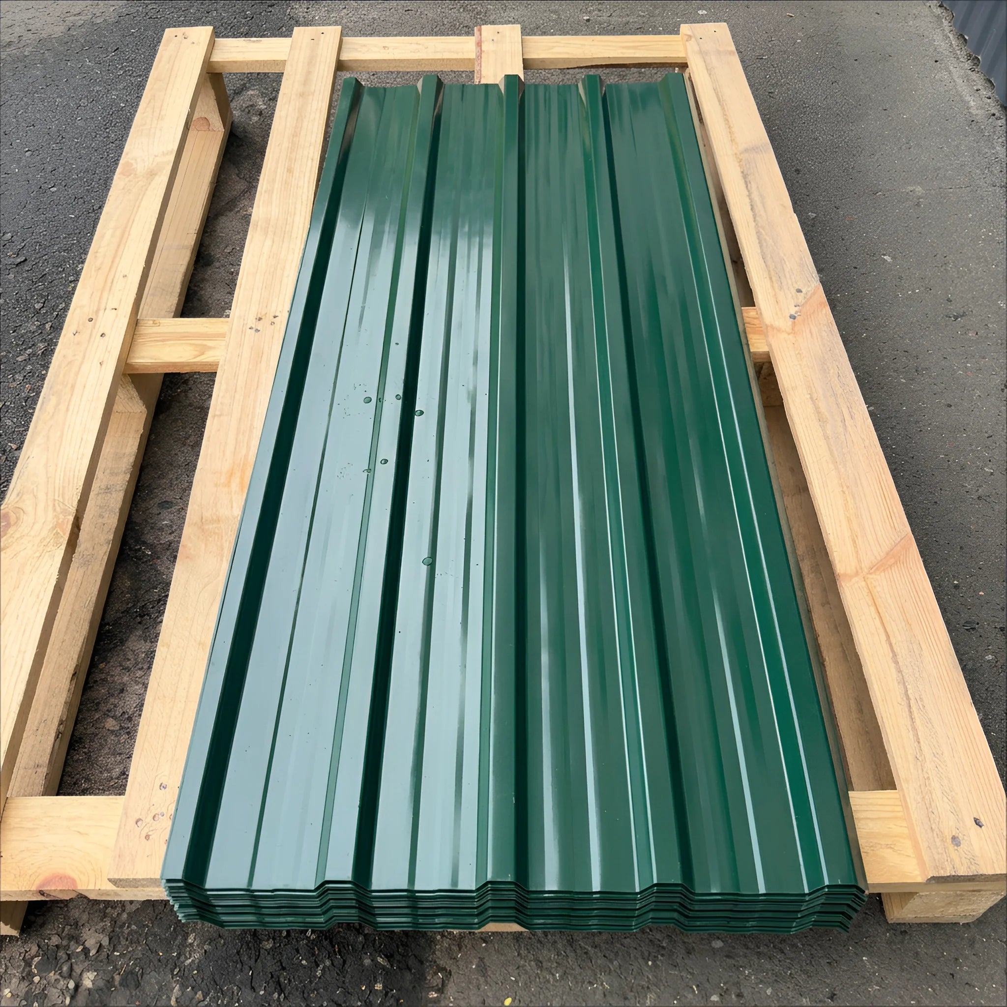 Corrugated metal sheet ribbed profile detail