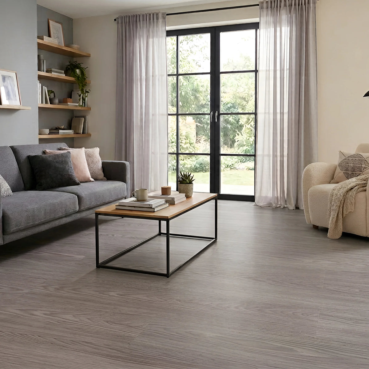 Wood effect flooring living room