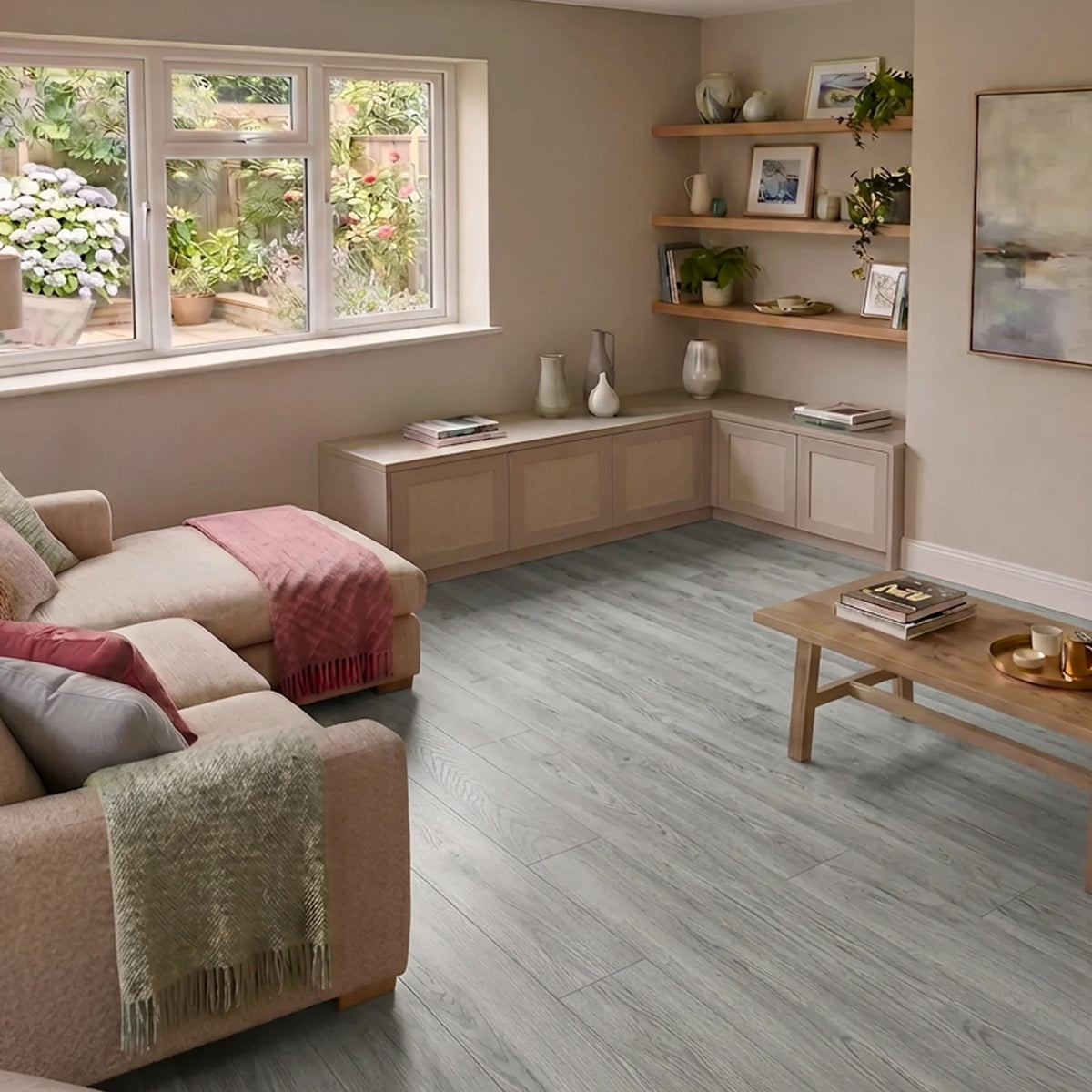 Wood effect flooring living room