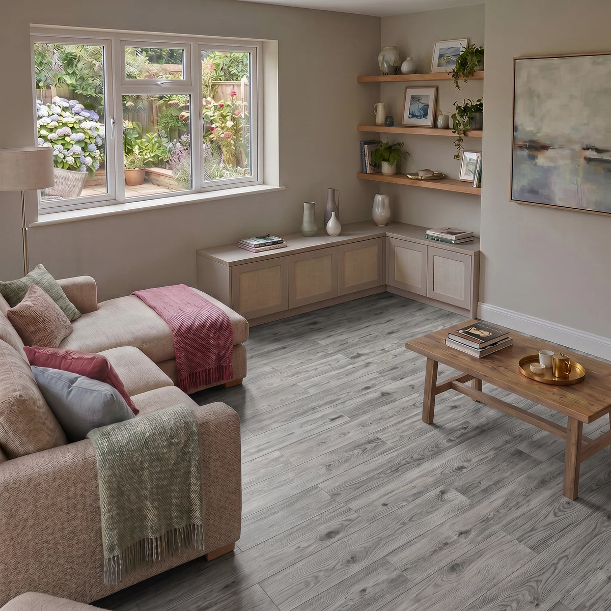 SPC Vinyl Flooring Planks , Waterproof - Grey Oak Effect