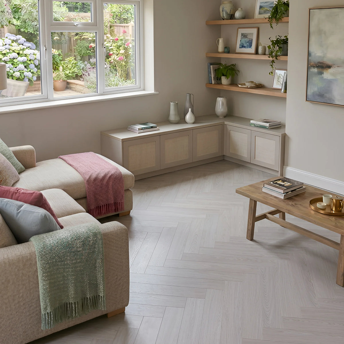 Wood effect flooring living room