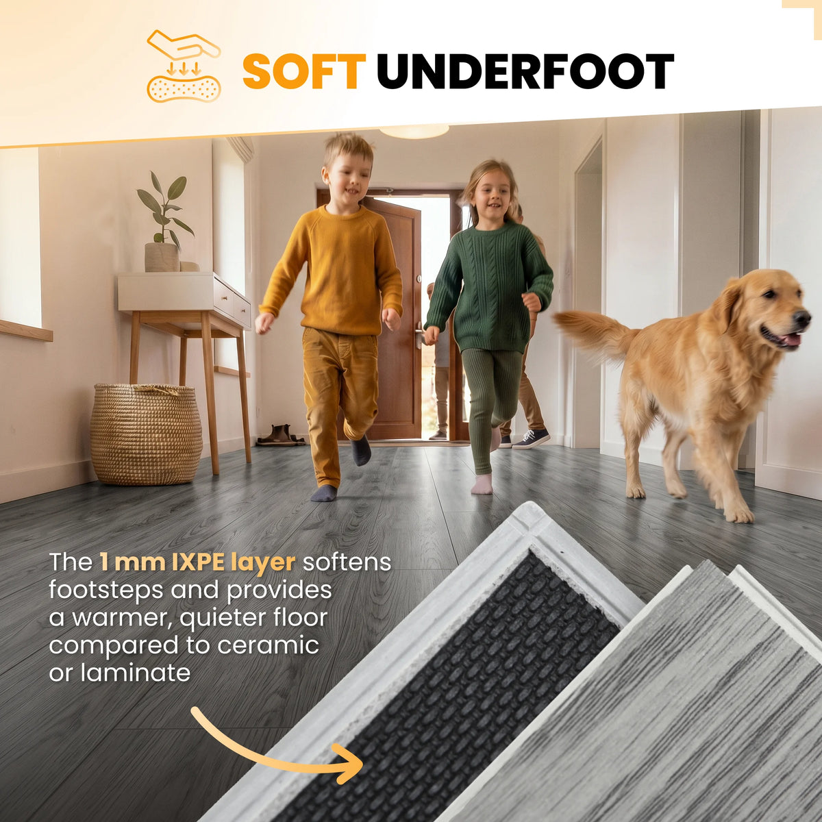 SPC Vinyl Flooring Planks , Waterproof - Grey Oak Effect