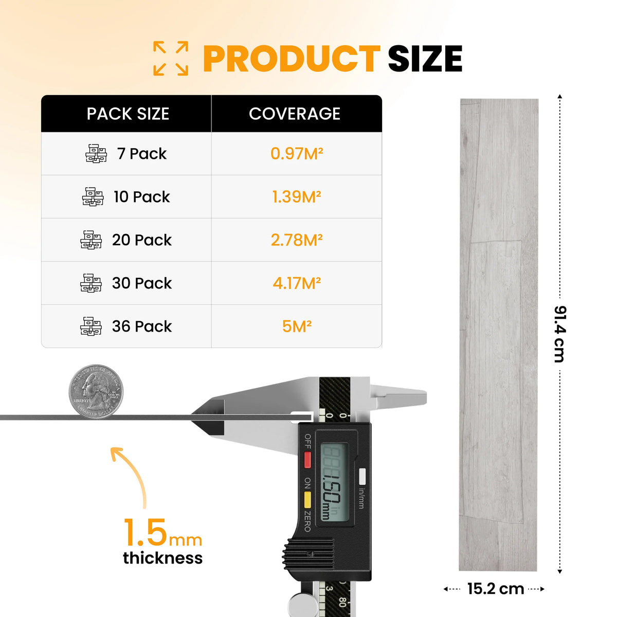 Wood floor planks size guide