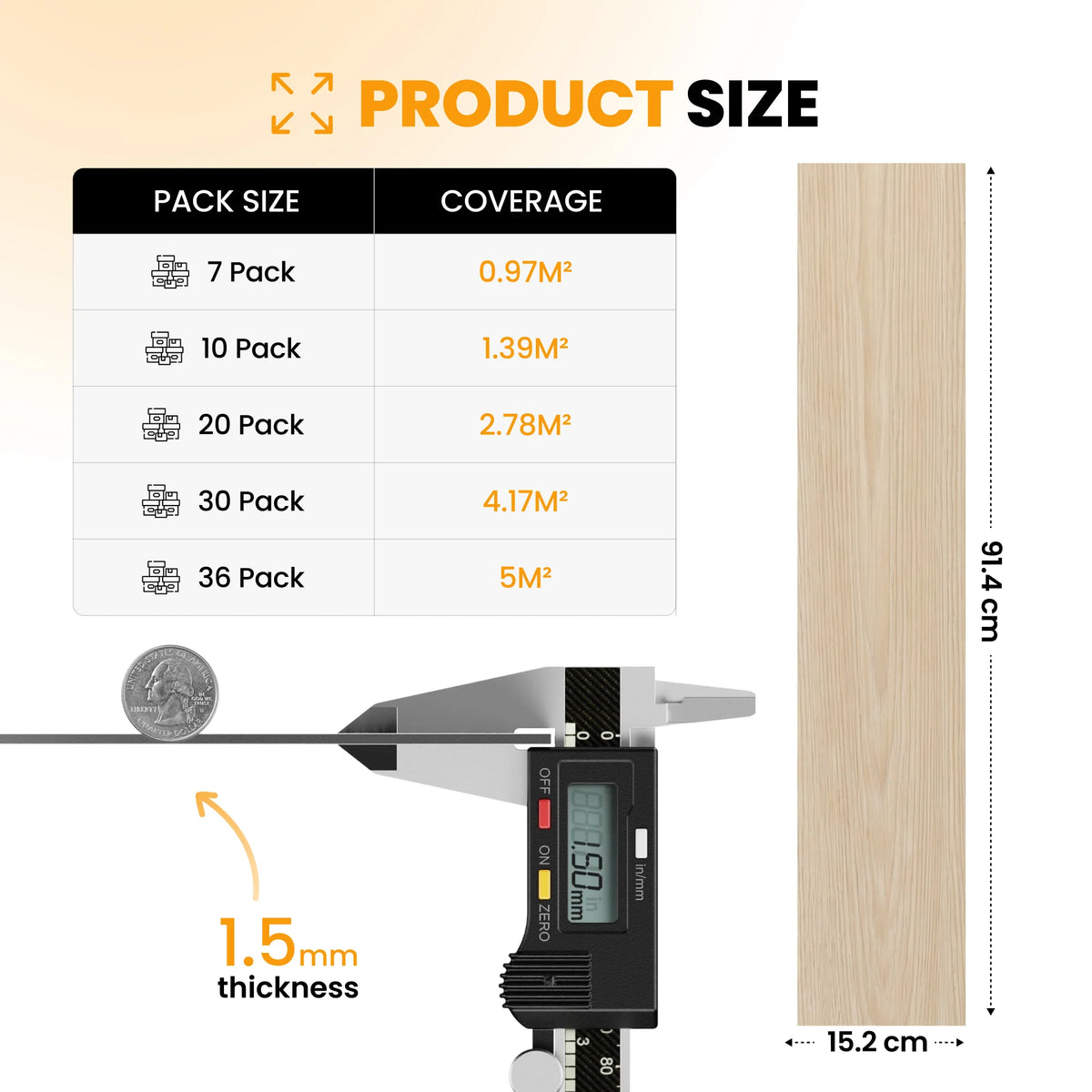 Wood floor planks size guide