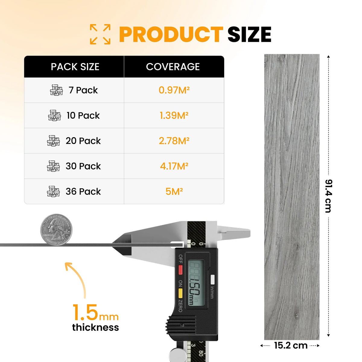 Wood floor planks size guide
