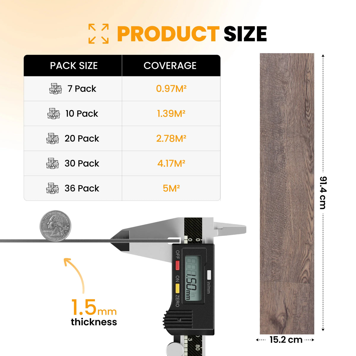Wood floor planks size guide