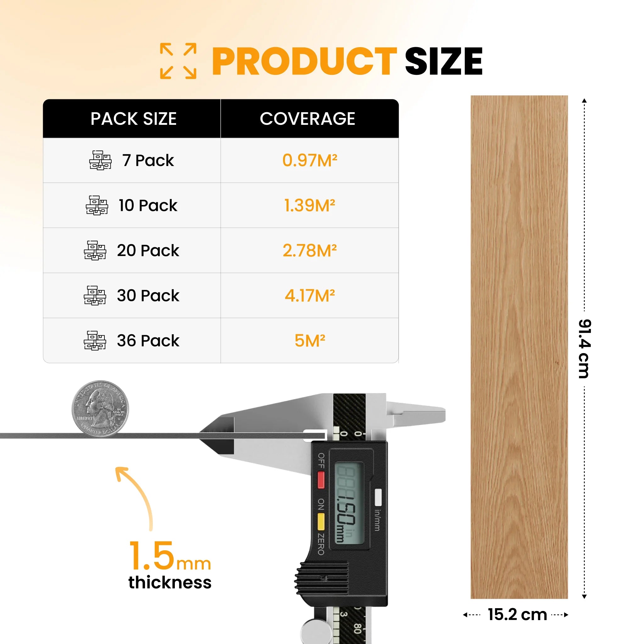 Wood floor planks size guide
