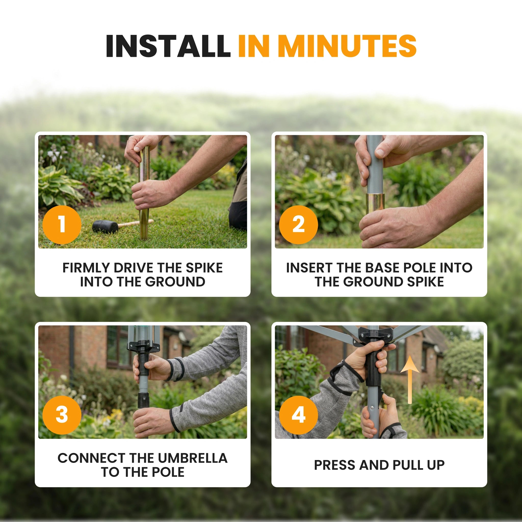 rotary clothes airer installation steps in garden