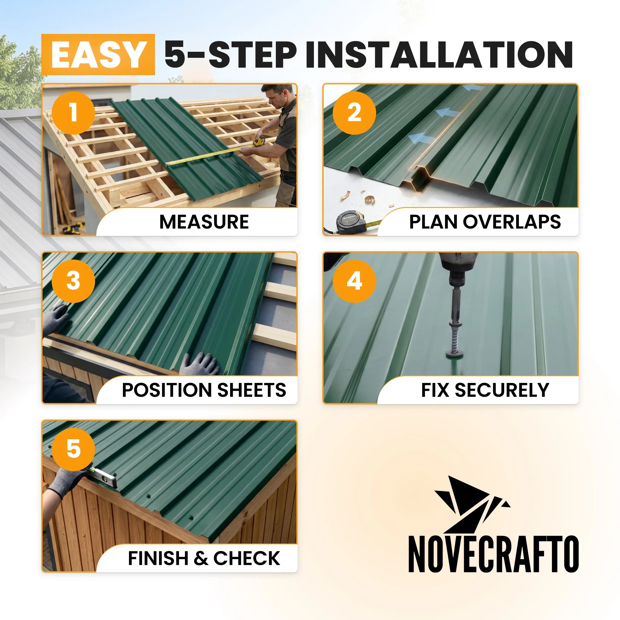 Green corrugated sheet installation guide