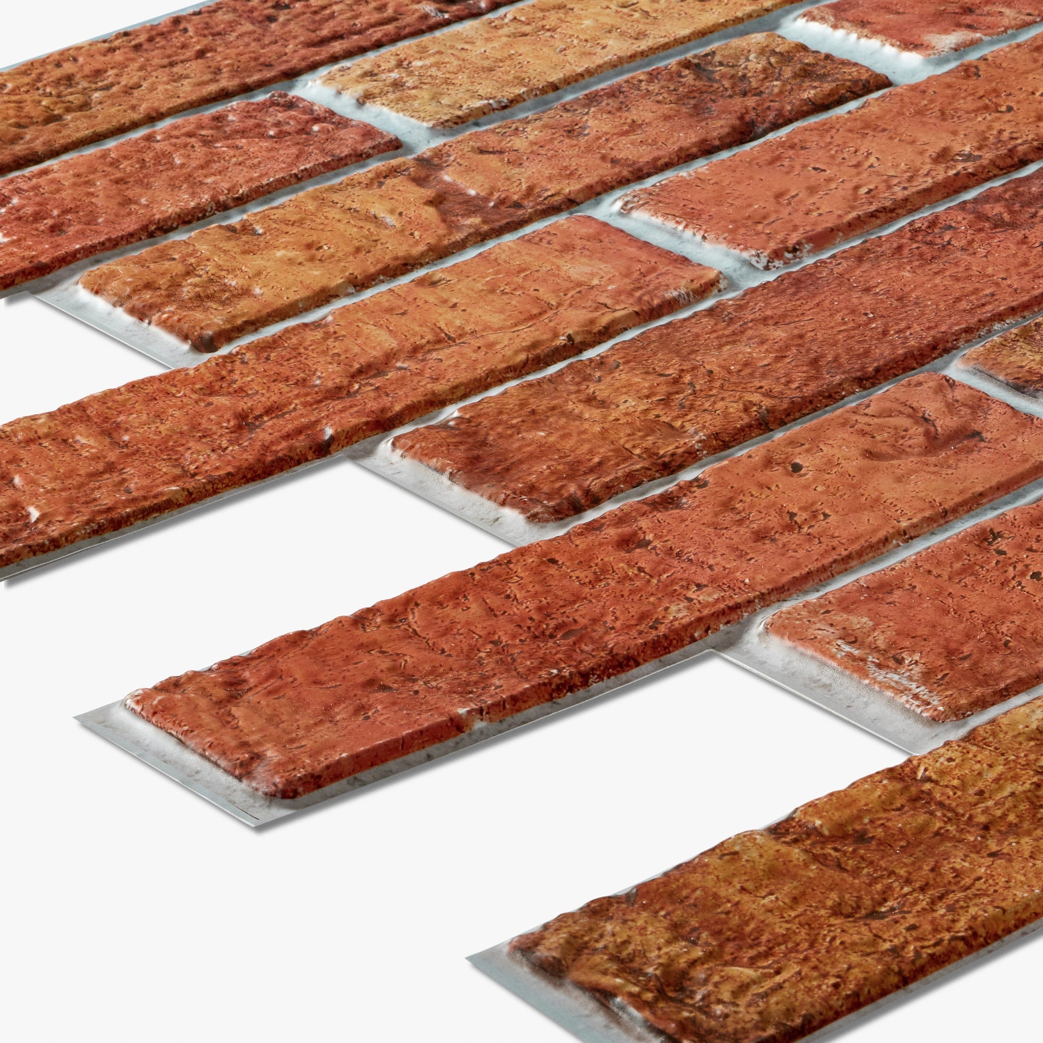 Closer look of the red 3D wall panel