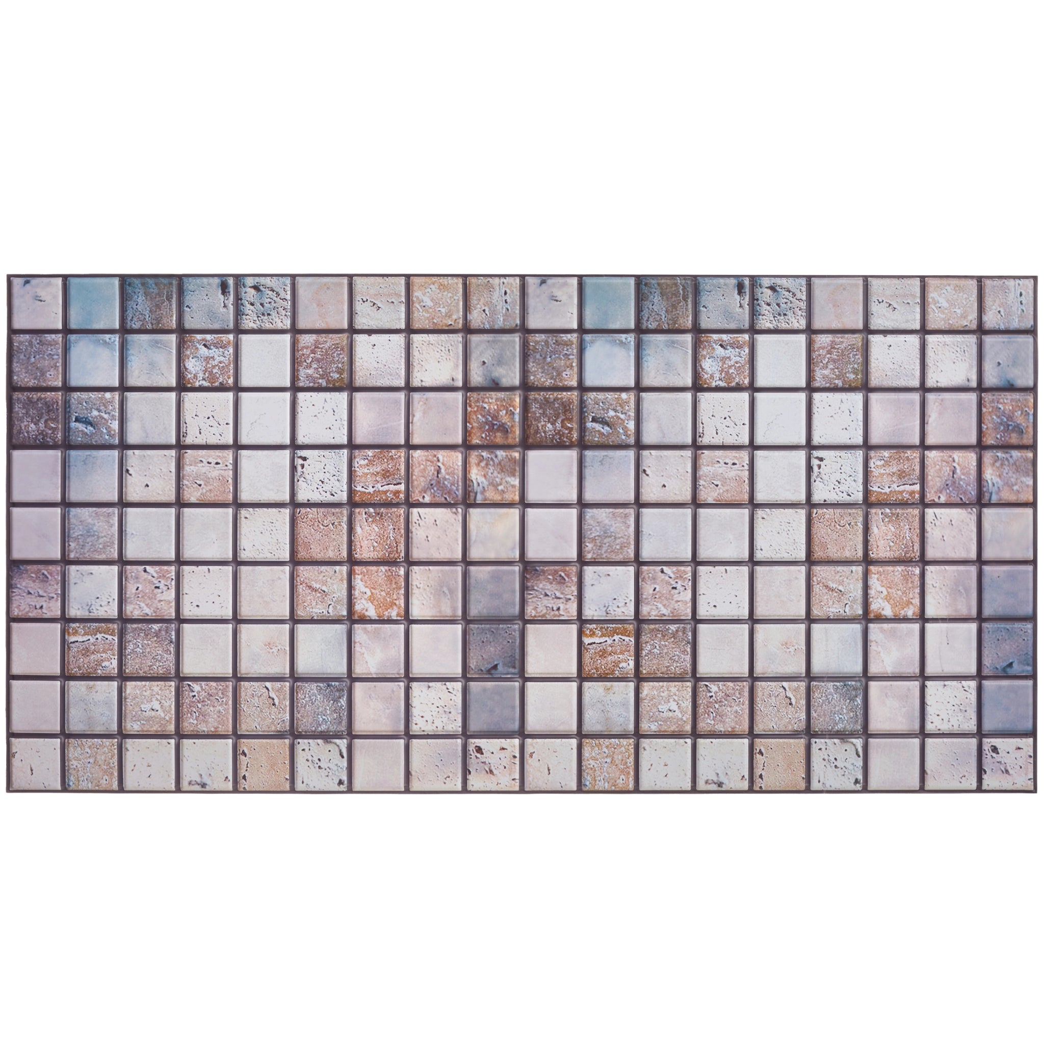 Close-up of brown wall panel with geometric designs