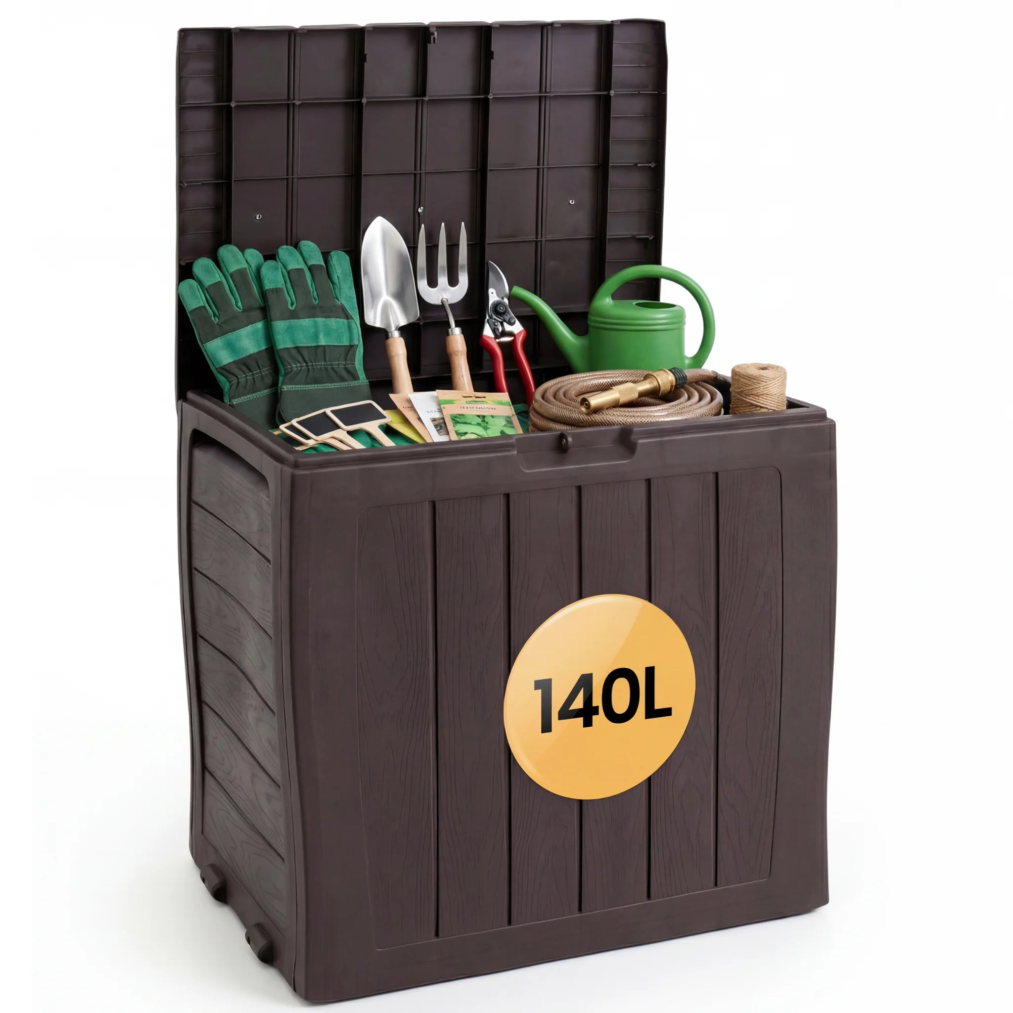 Waterproof garden storage box for storing tools