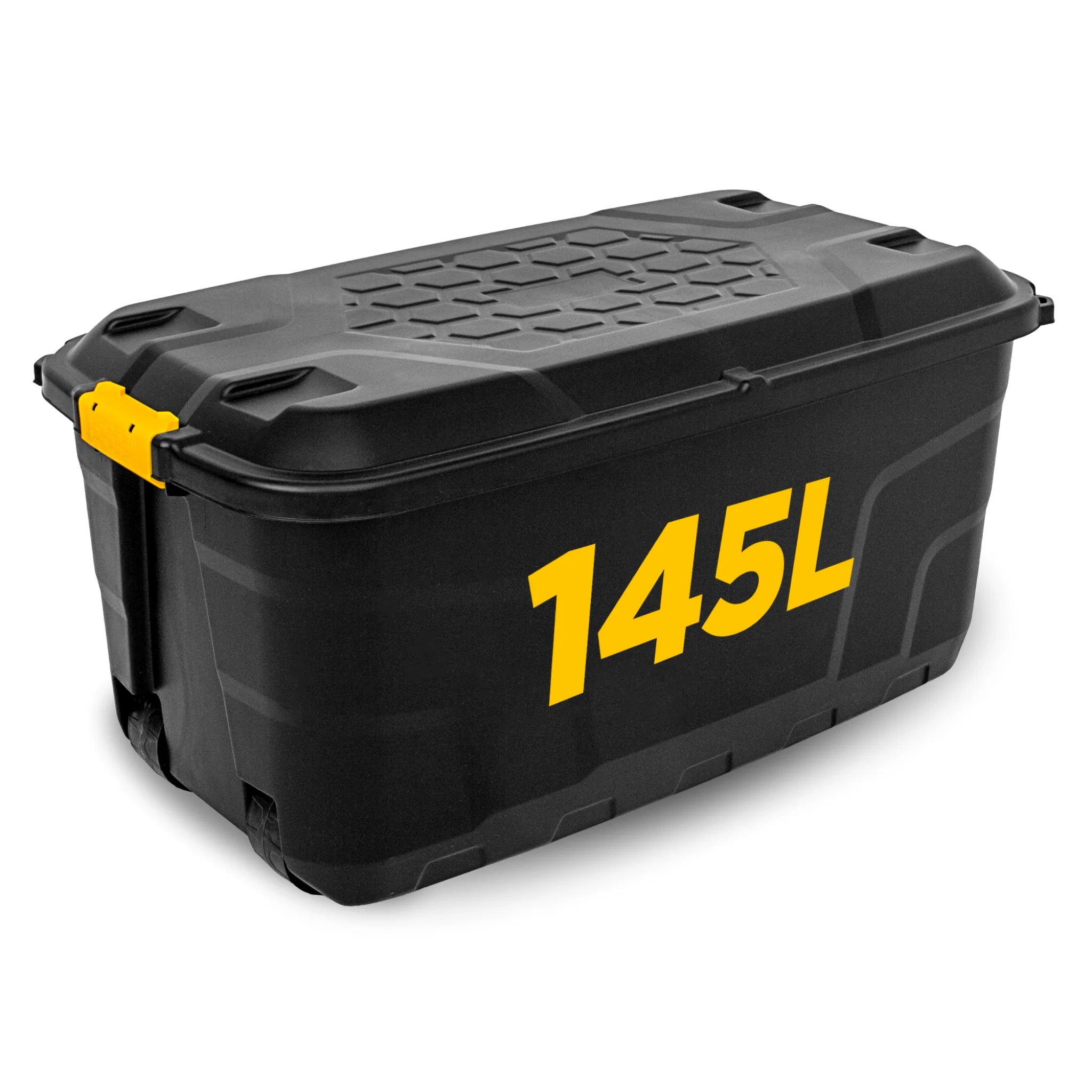145L Extra Large Storage Box on Wheels with Lid - Black