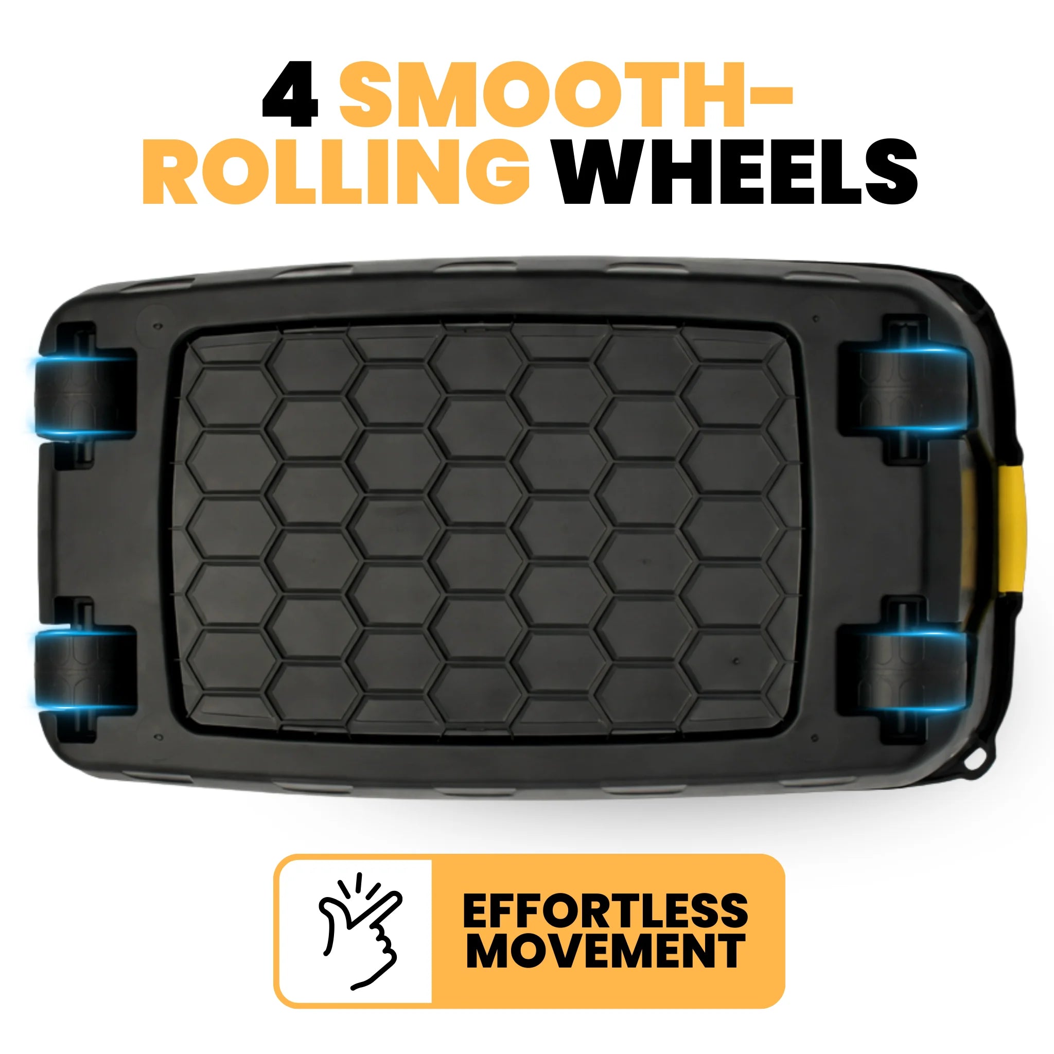 storage box base with four smooth rolling wheels