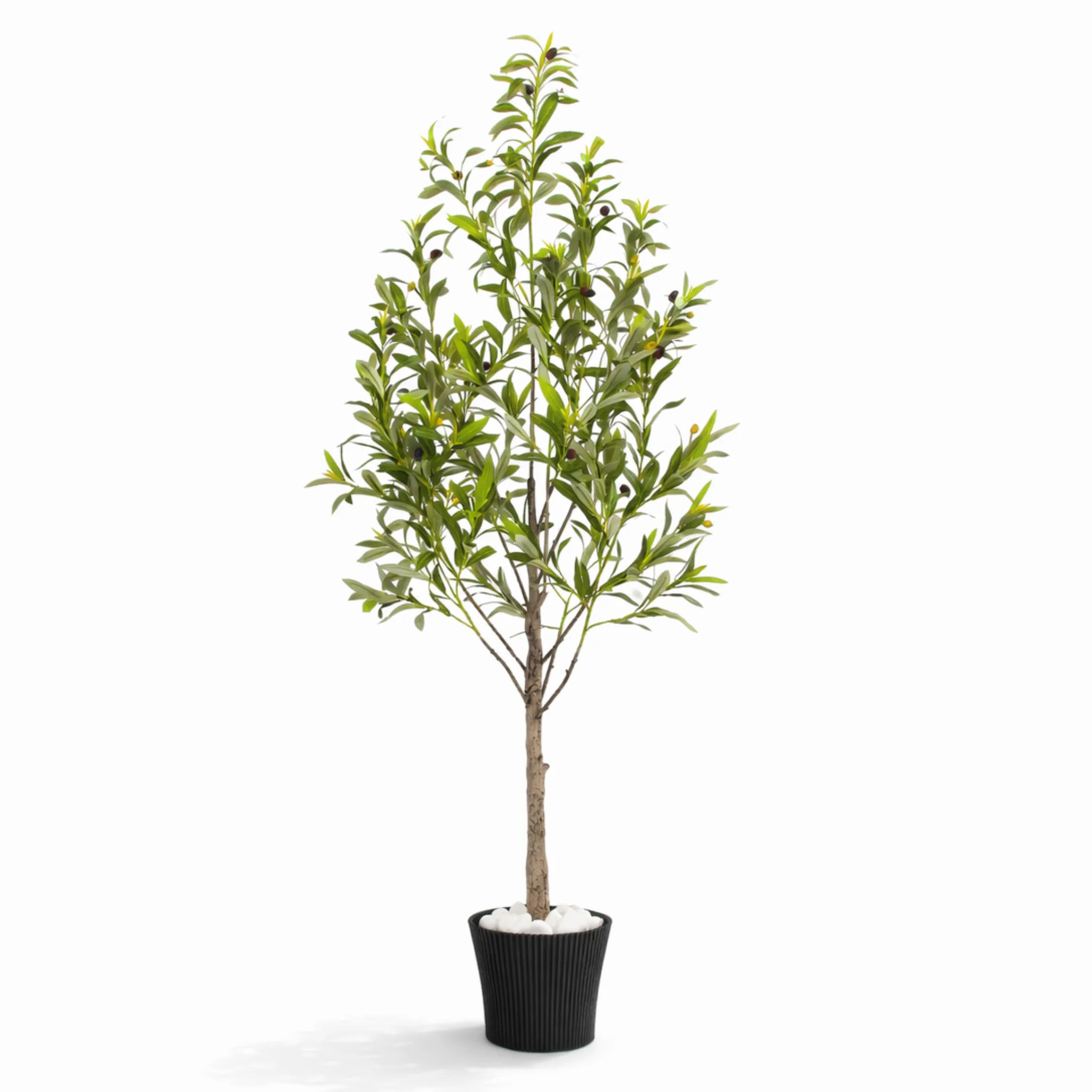 150CM Artificial Olive Tree with Decorative Pot & Mediterranean Stones