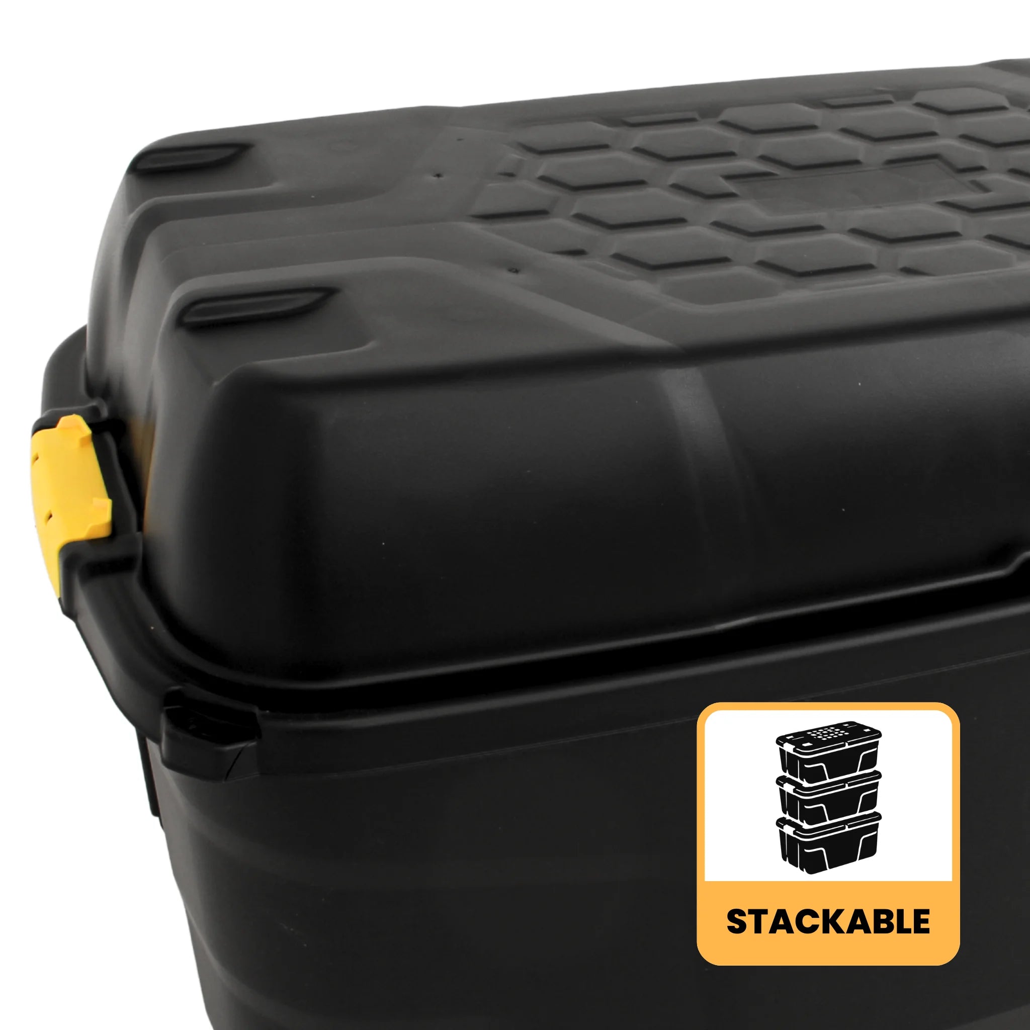 175L Extra Large Storage Box on Wheels with Lid - Black