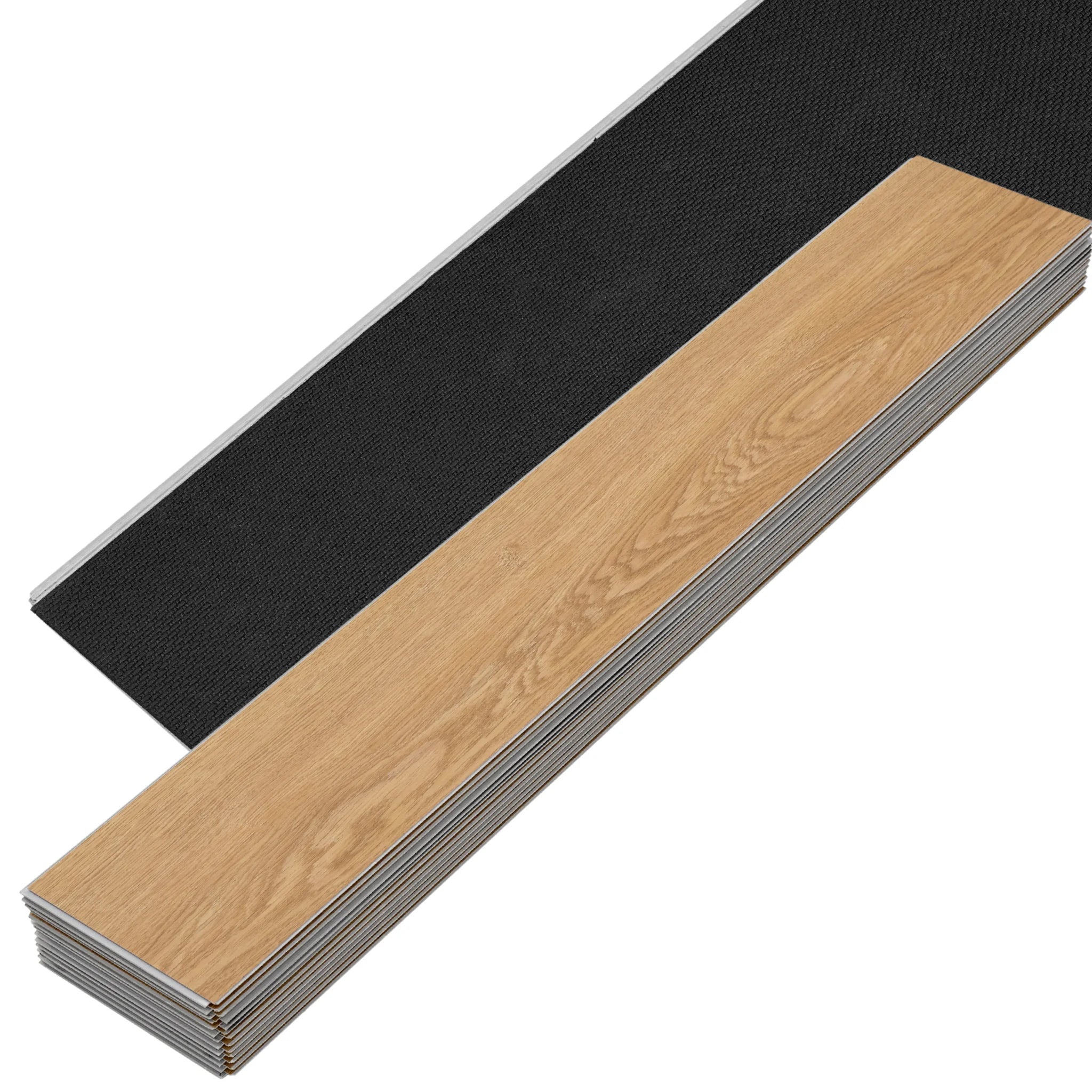 pack of spc vinyl flooring planks with with 1mm IXPE backing