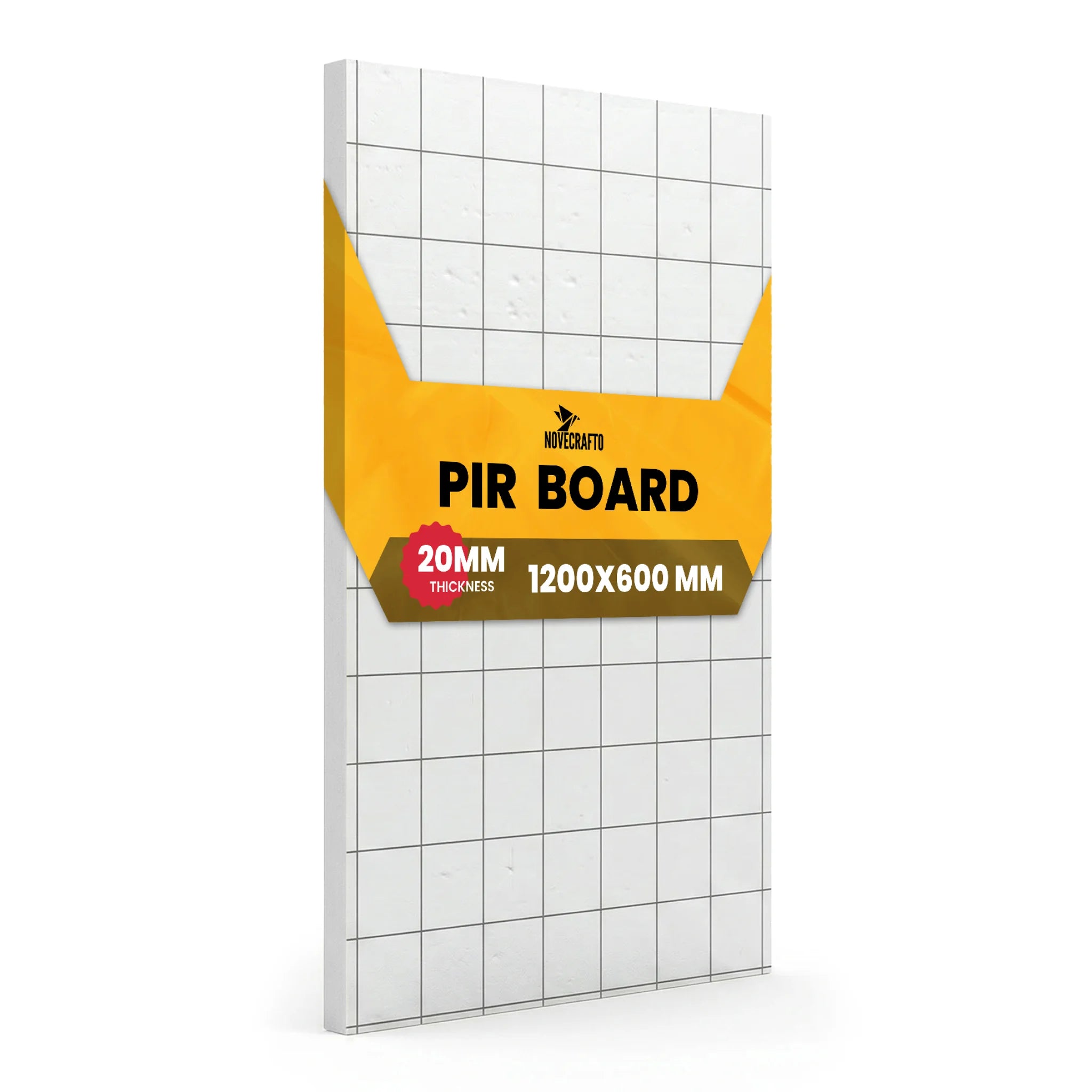 PIR insulation board with product label