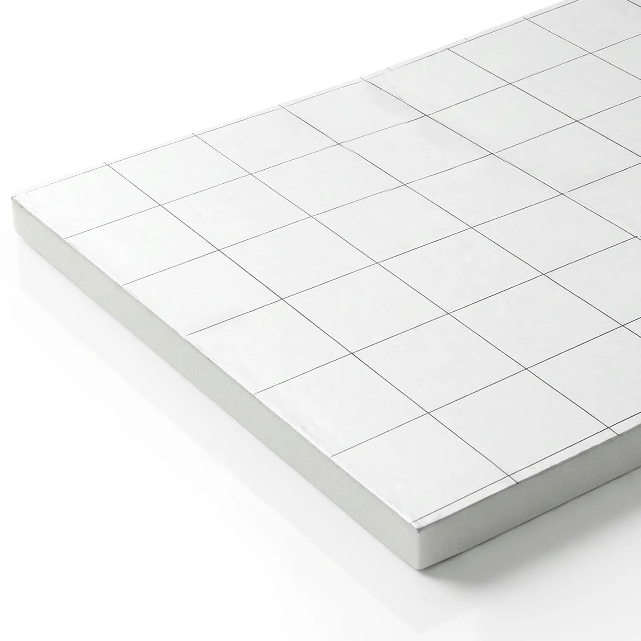 Close view of PIR board surface grid and thickness