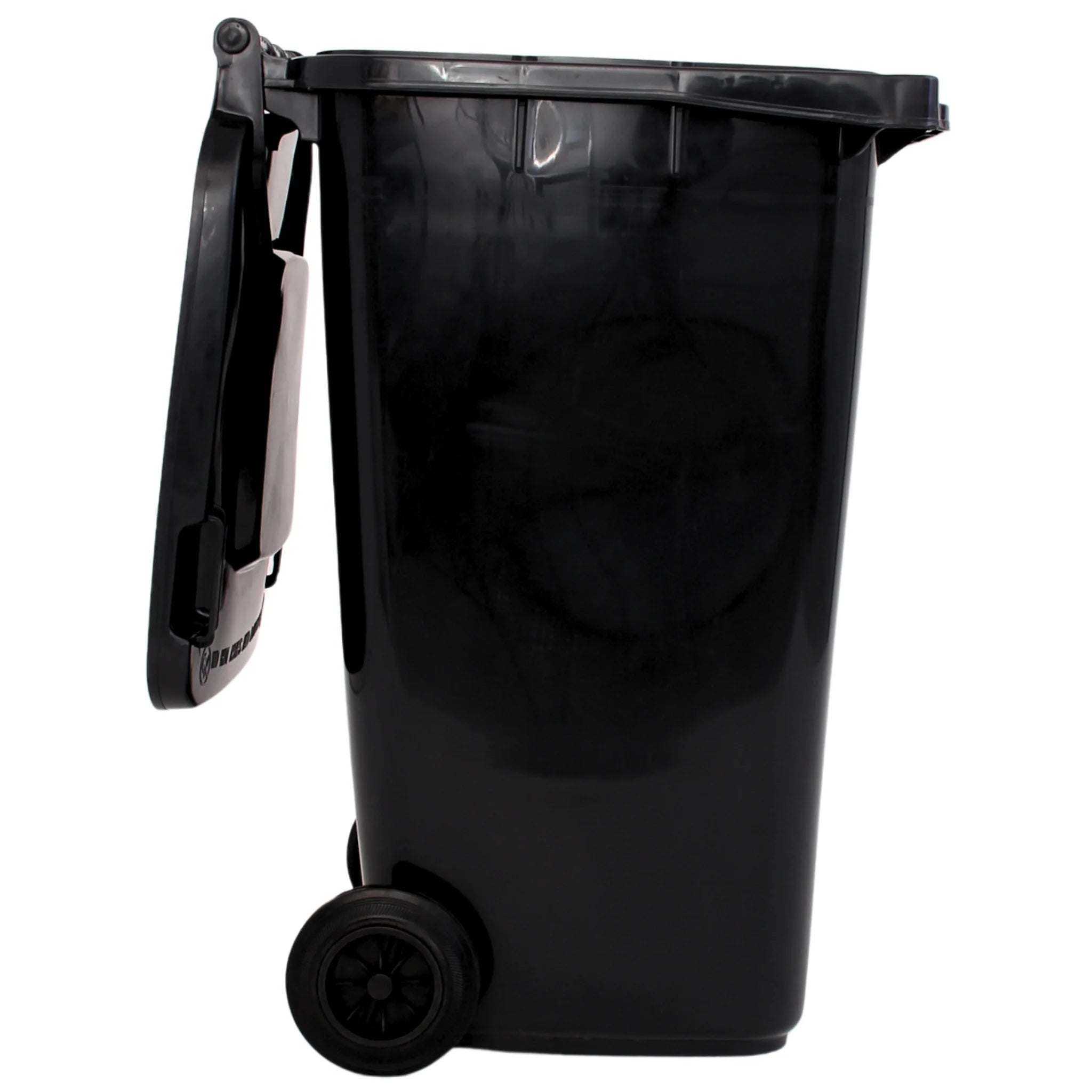 240L Black Wheelie Bin with Lid - Council-Size