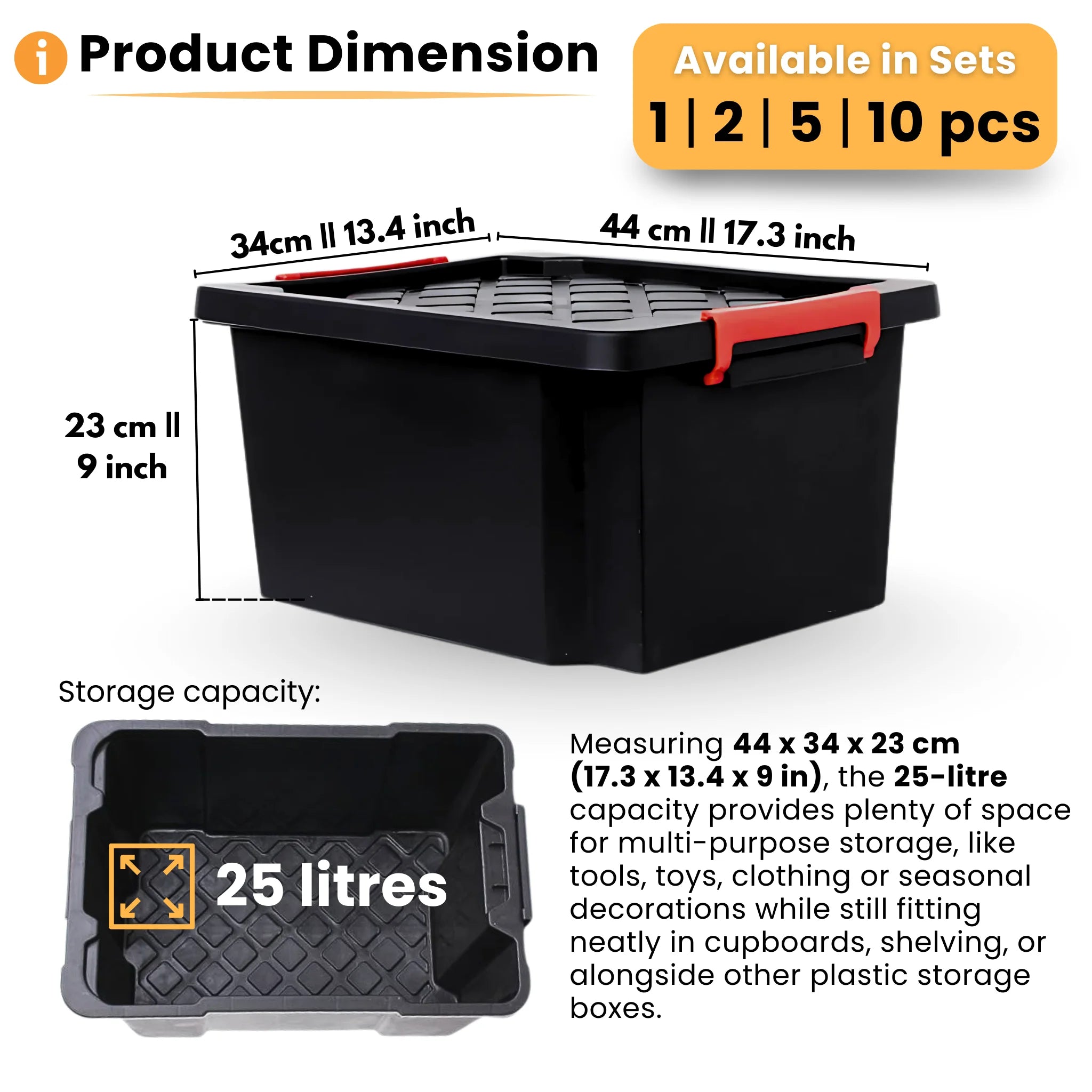 storage box dimensions and available sets