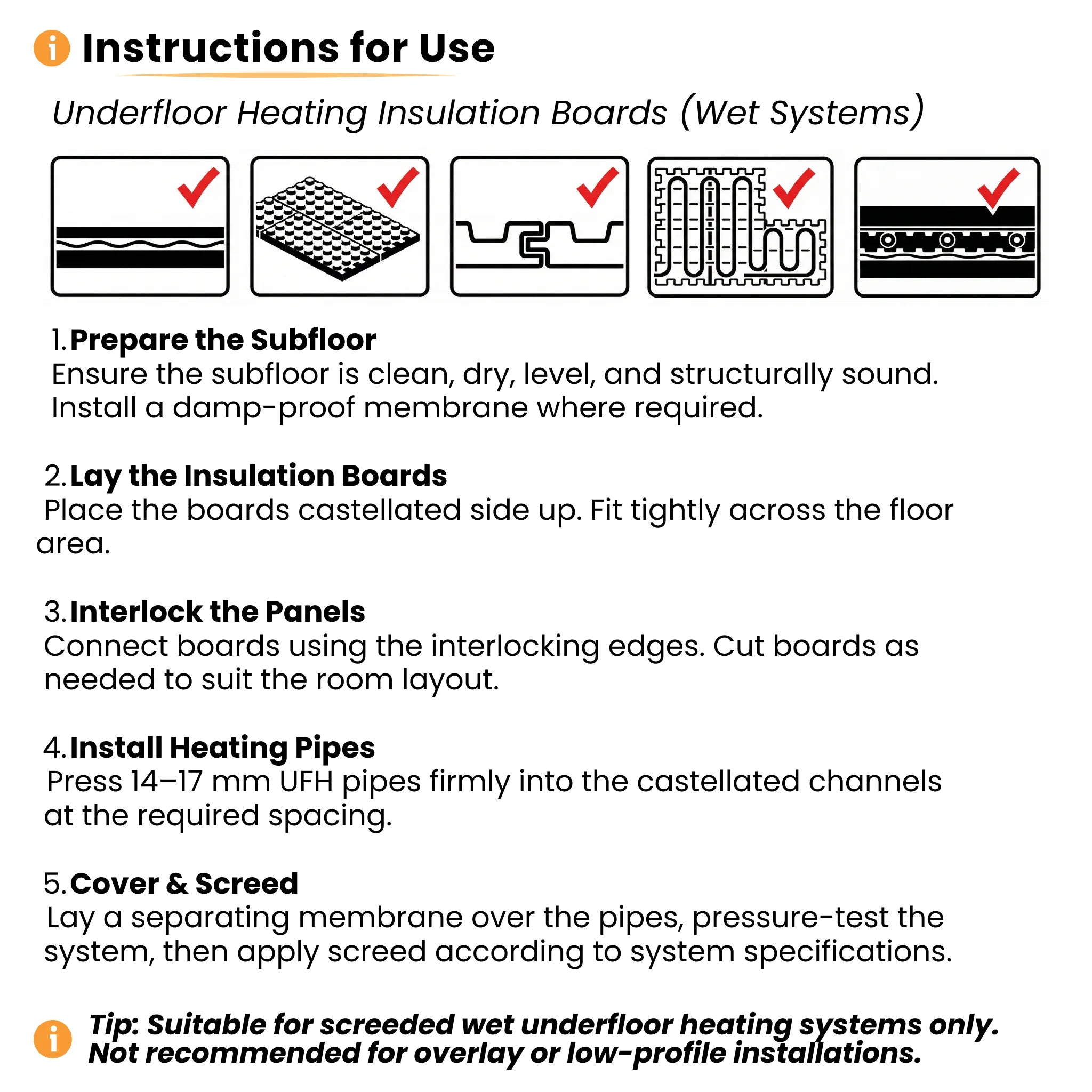 Underfloor heating board installation guide