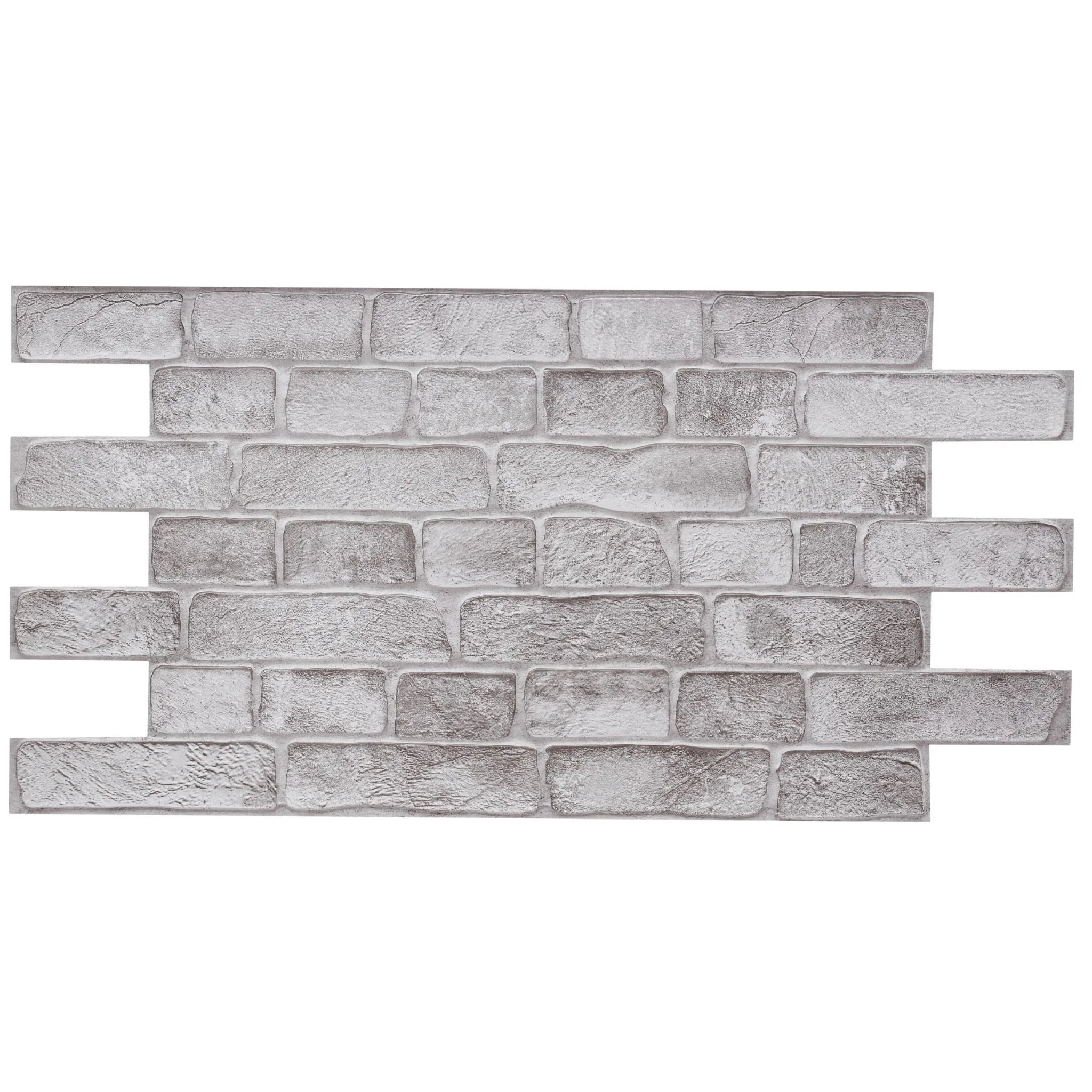 single 3d wall panel in grey faux  brick pattern