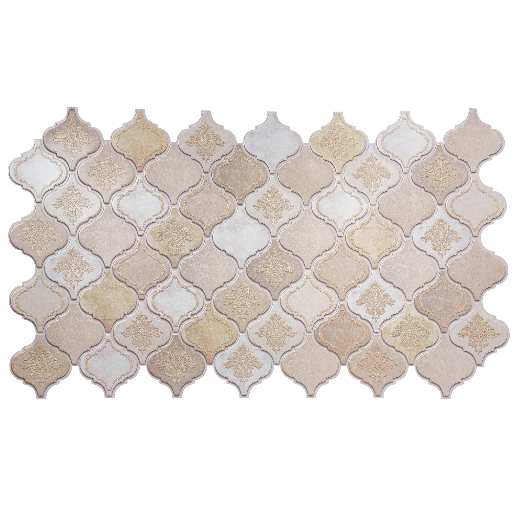 Beige wall panel with geometric patterns, close-up view