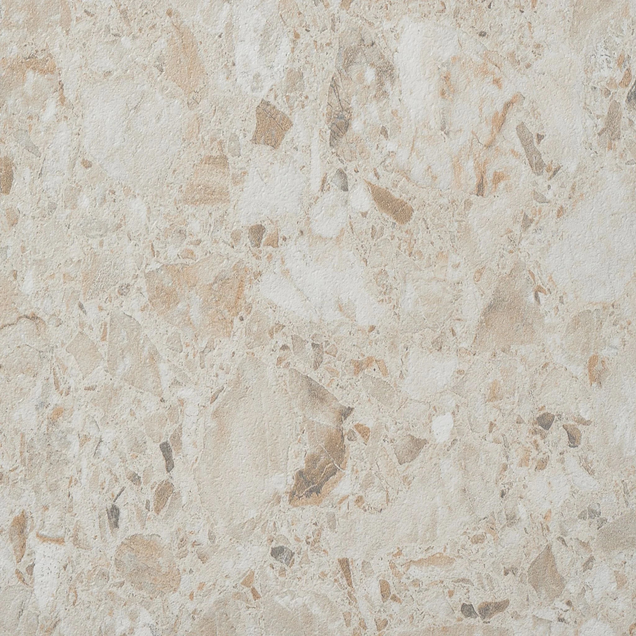 close-up of a terrazzo vinyl tile in desert beige