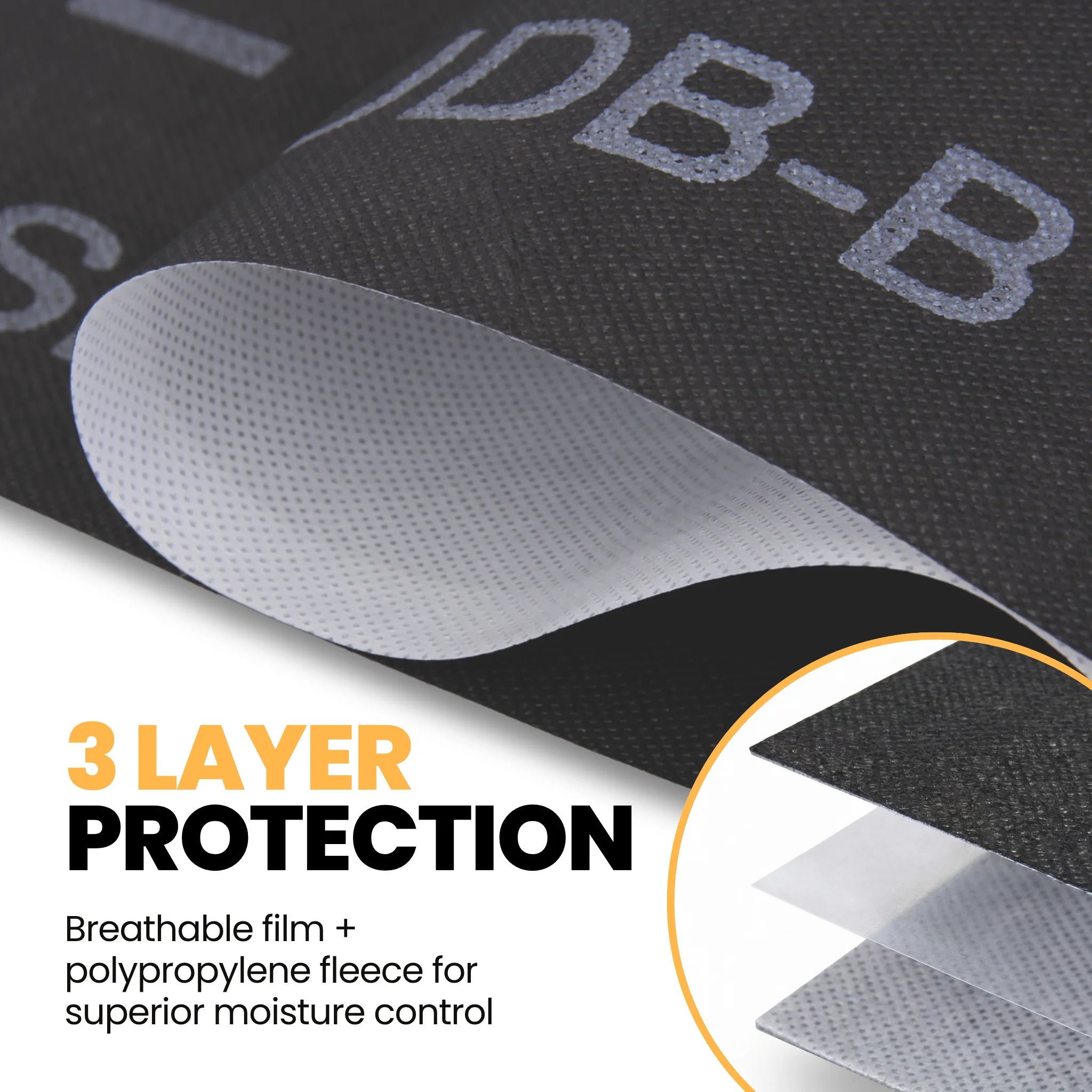 Three layer breathable roofing membrane cover