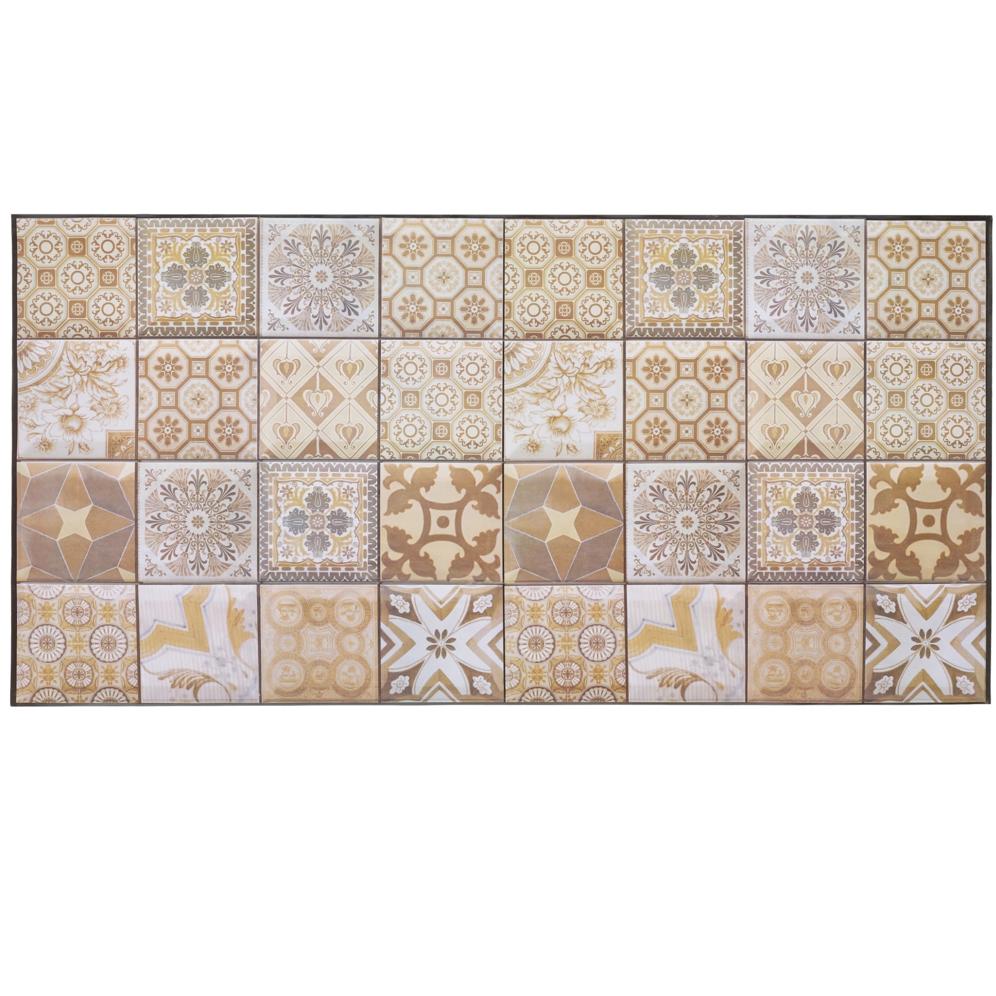 Brown wall panel with geometric patterns, close-up view