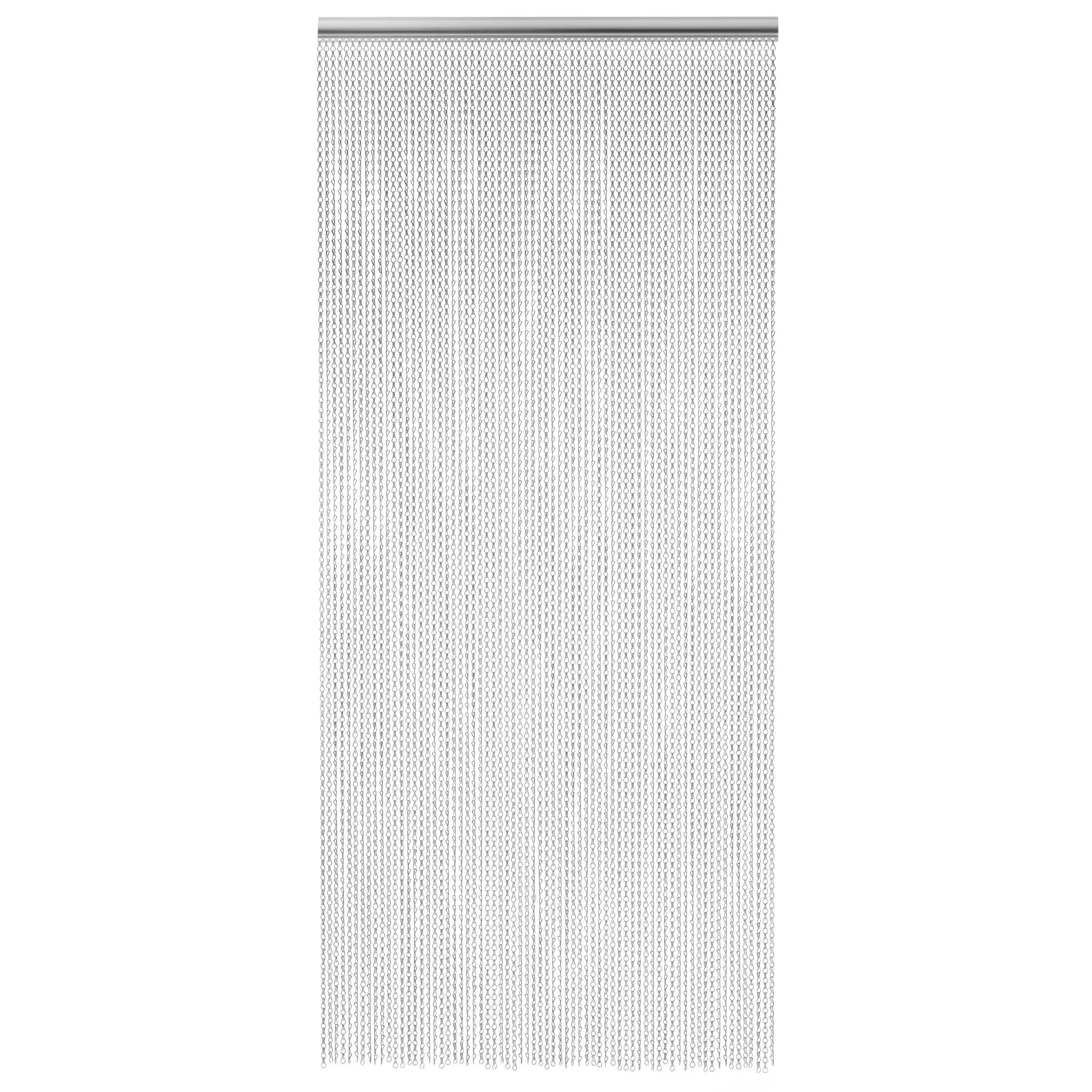 Full view of a hanging chain fly screens for doors
