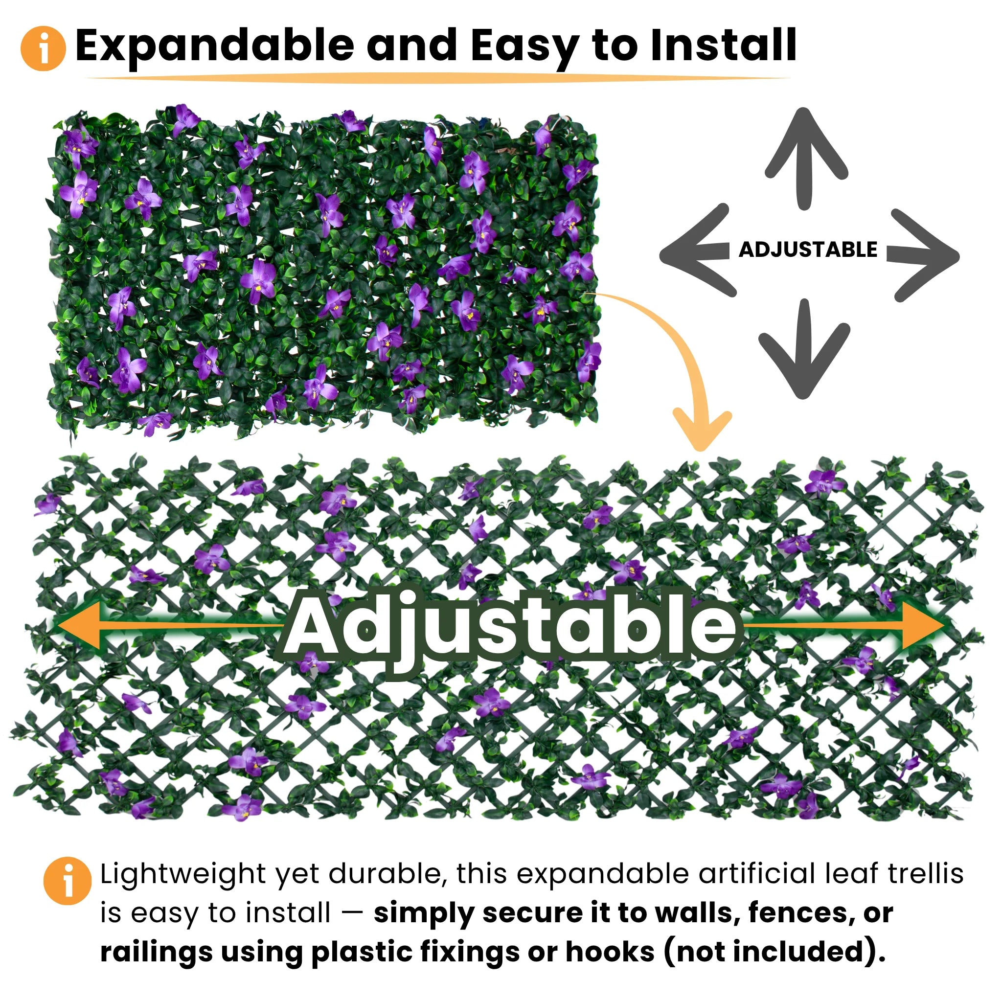 installation guide lightweight expandable artificial leaf screening