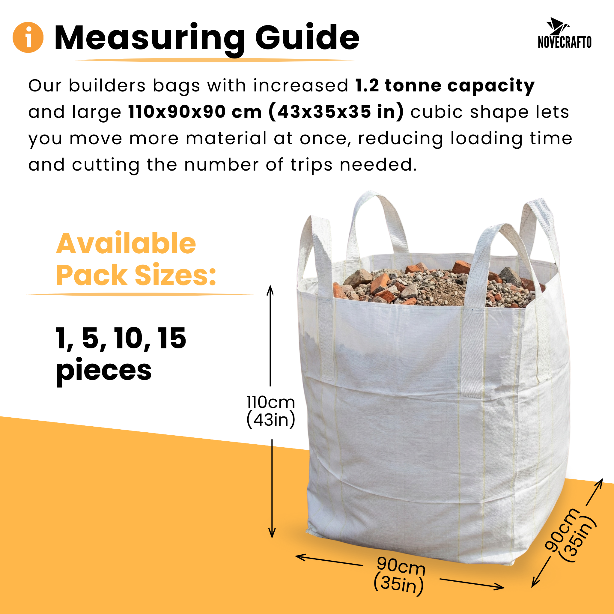 Extra Large 1.2 Tonne Builders Bag - White