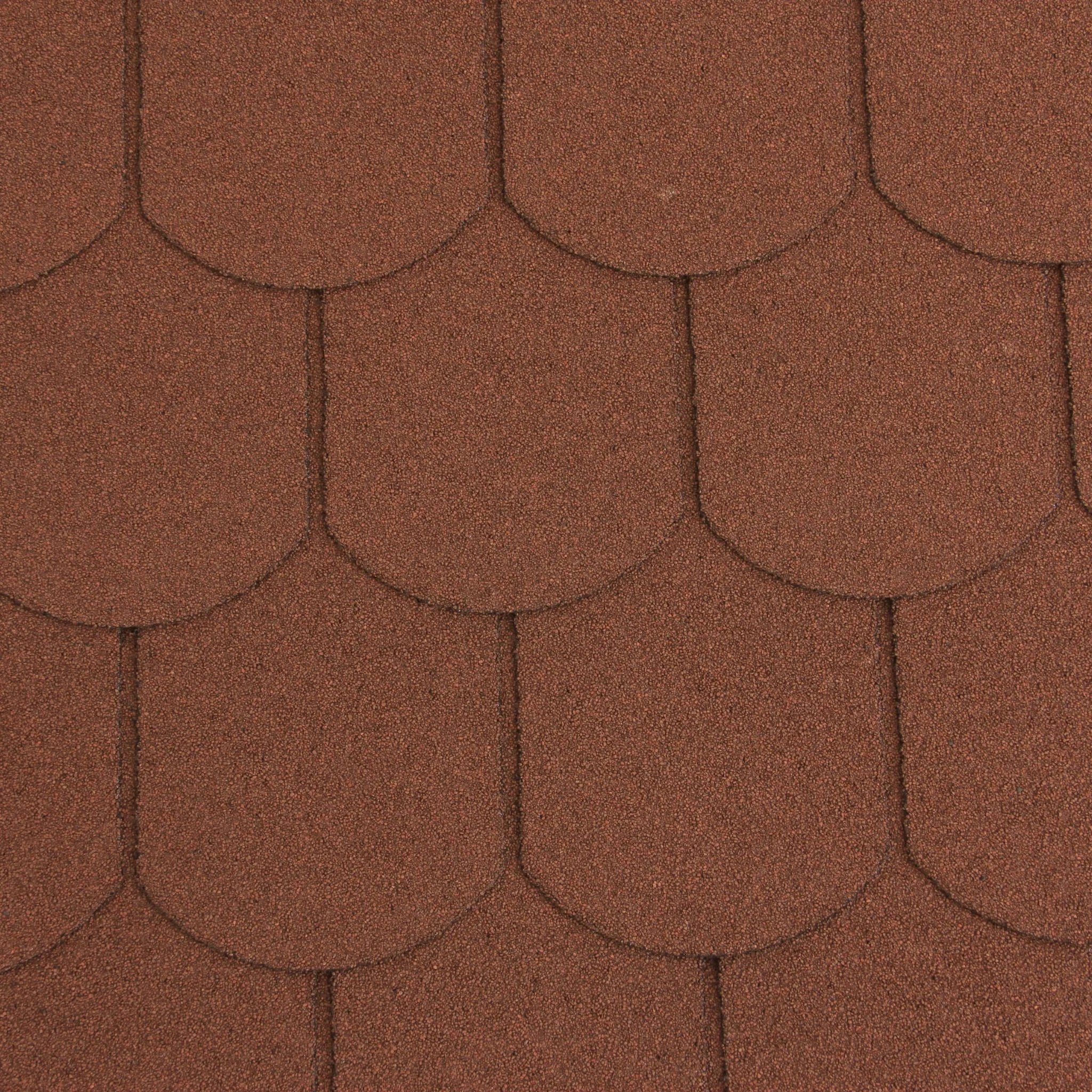 close-up of brown fish scales shape roofing shingles