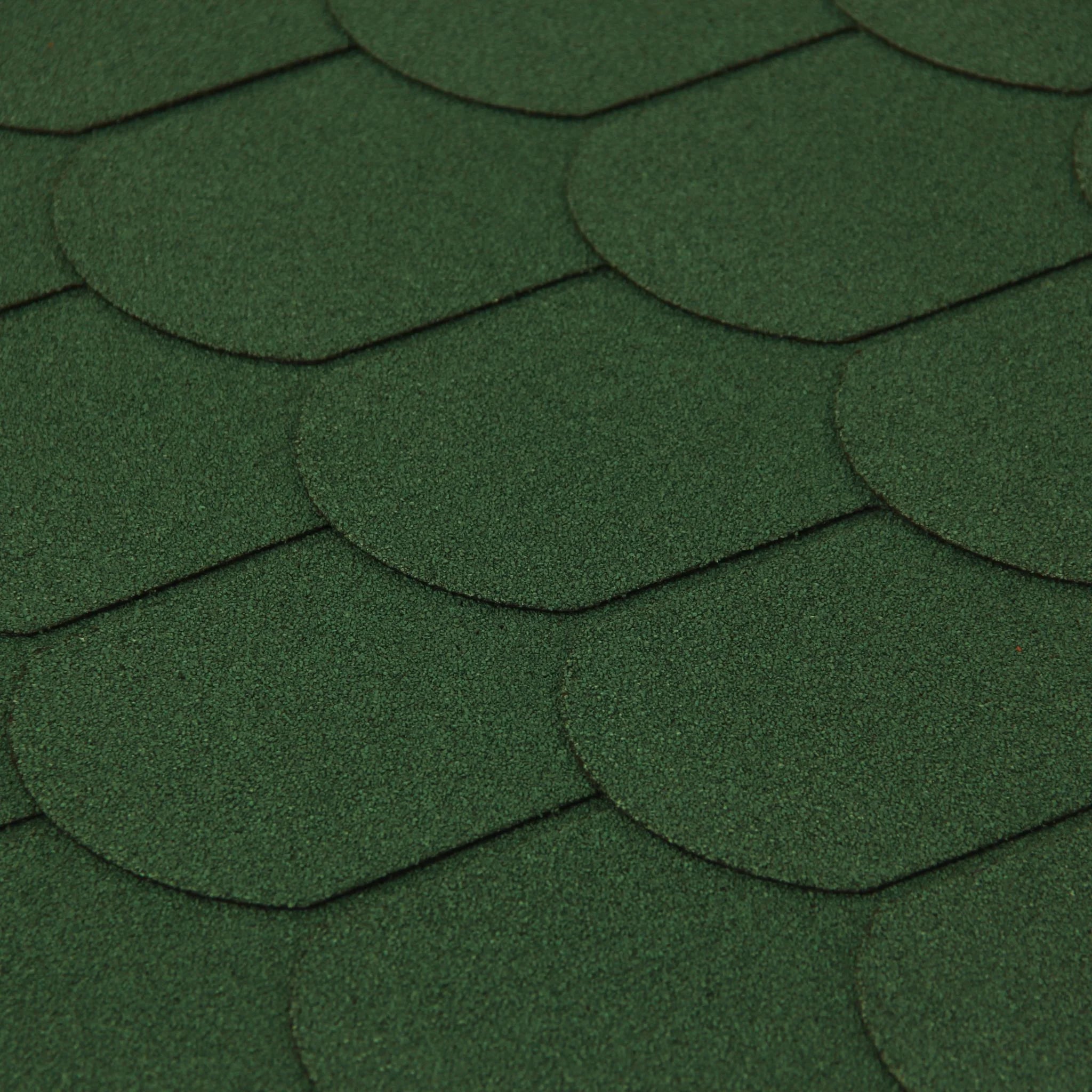 close-up of green fish scales shape roofing shingles