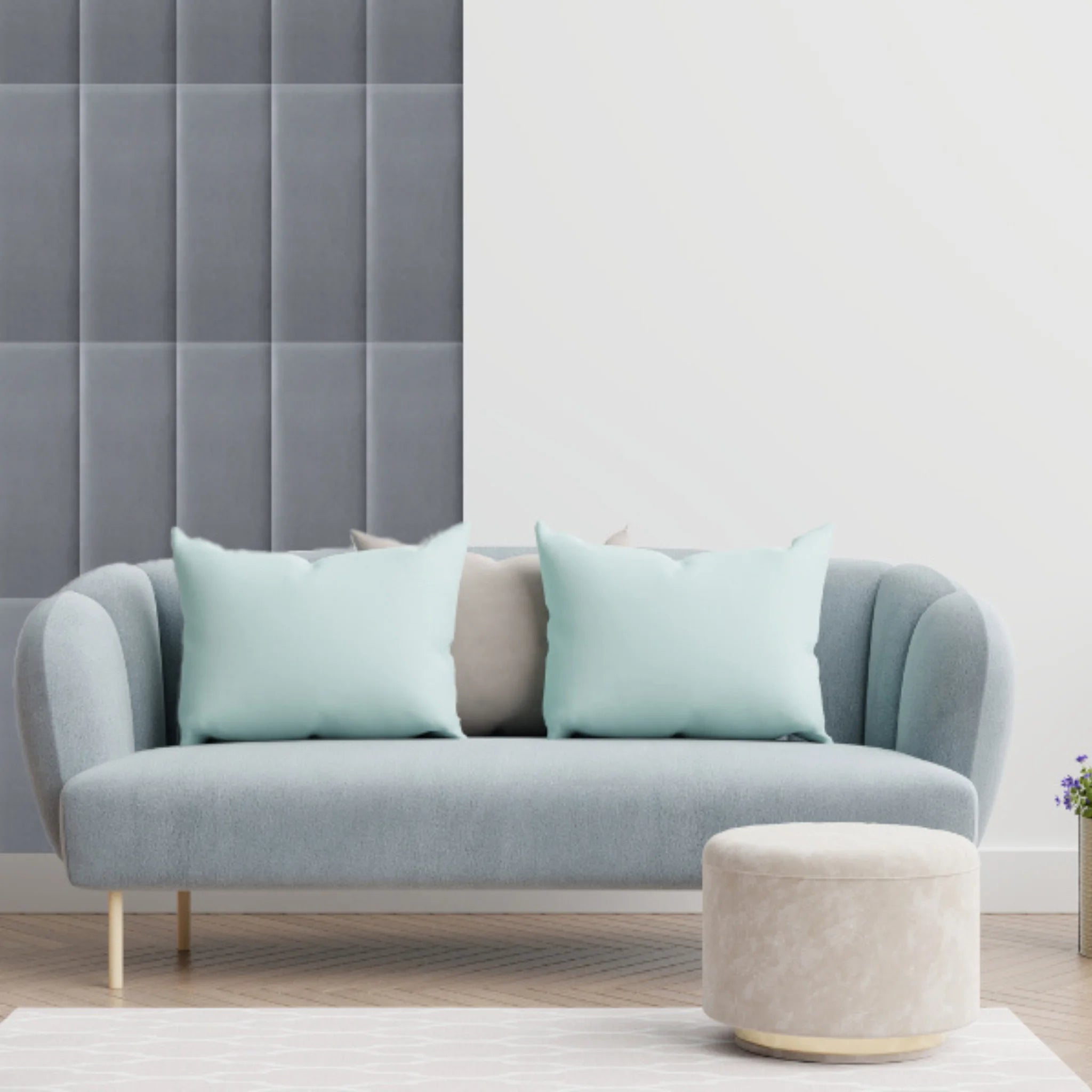 Modern living room featuring mixed colours 3D wall panels