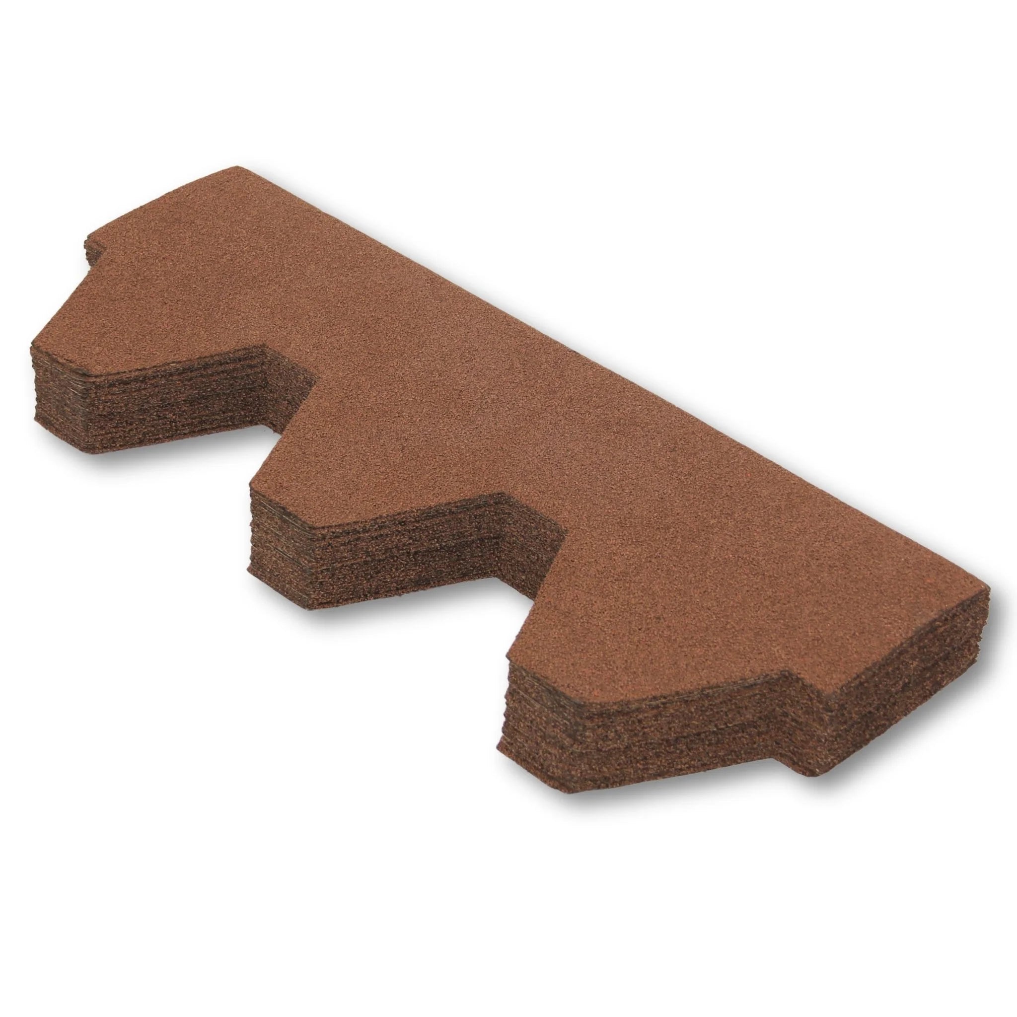 stack of brown shingle pieces in hexagonal shape