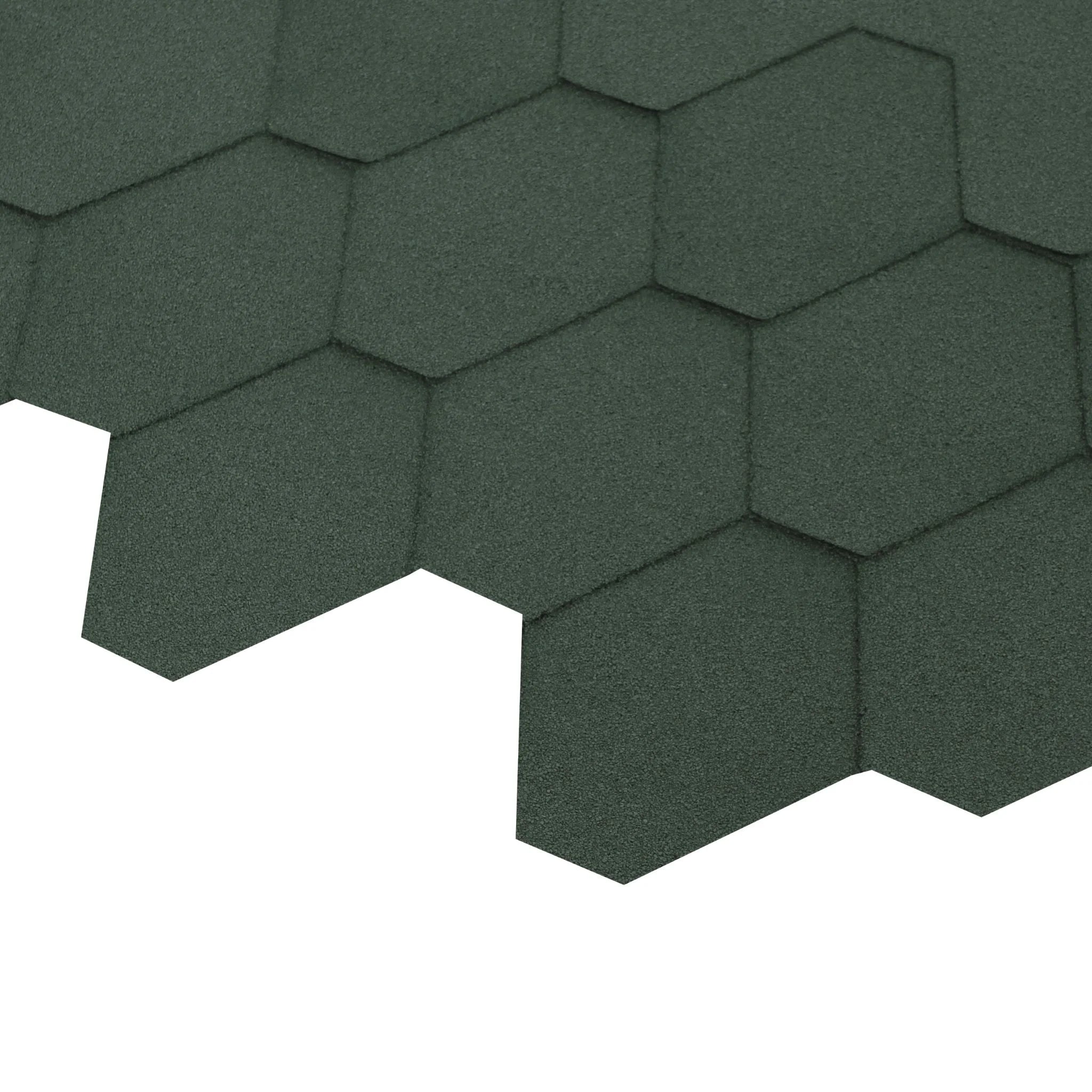 single green hexagonal shingle piece