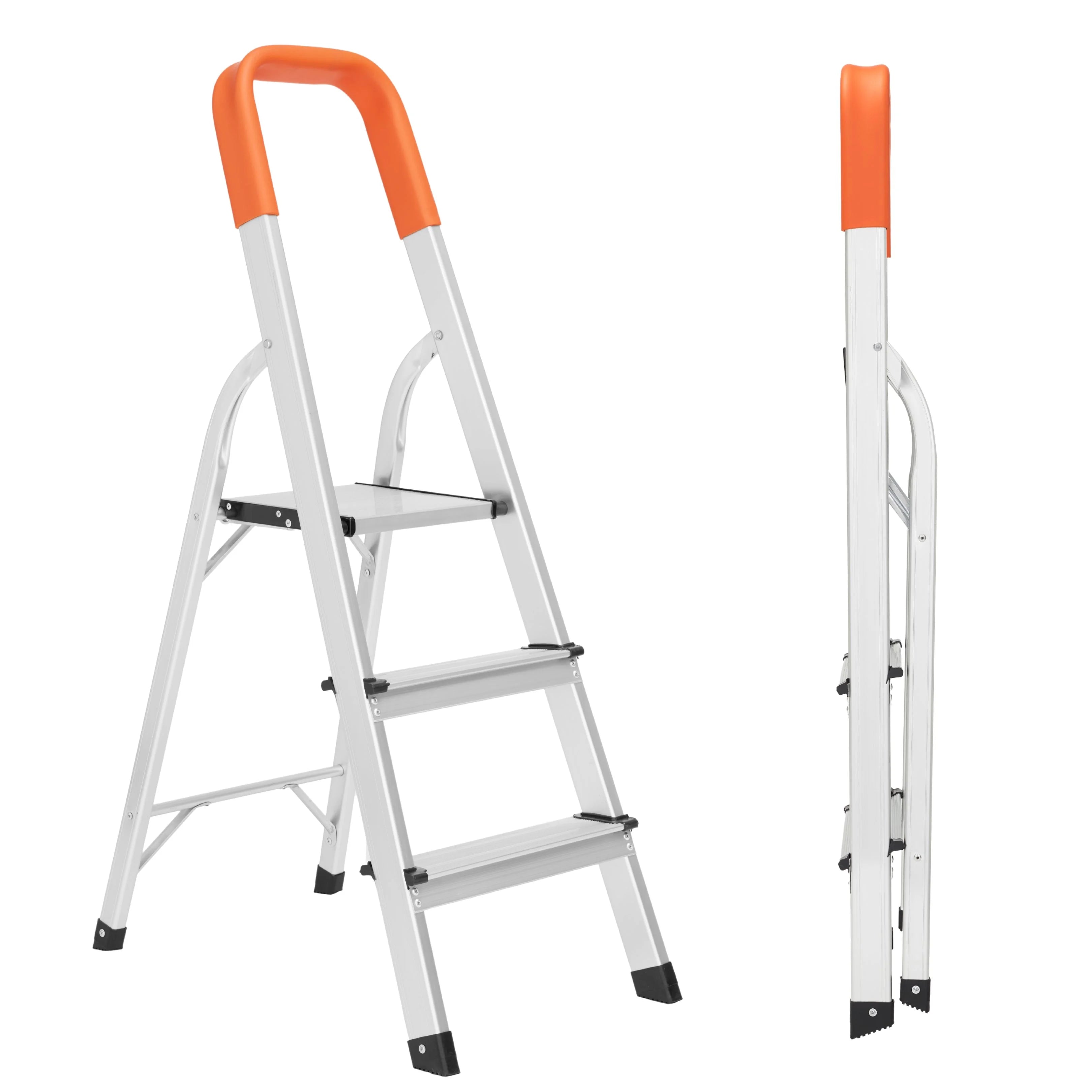 Compact 3 step ladder open and folded look