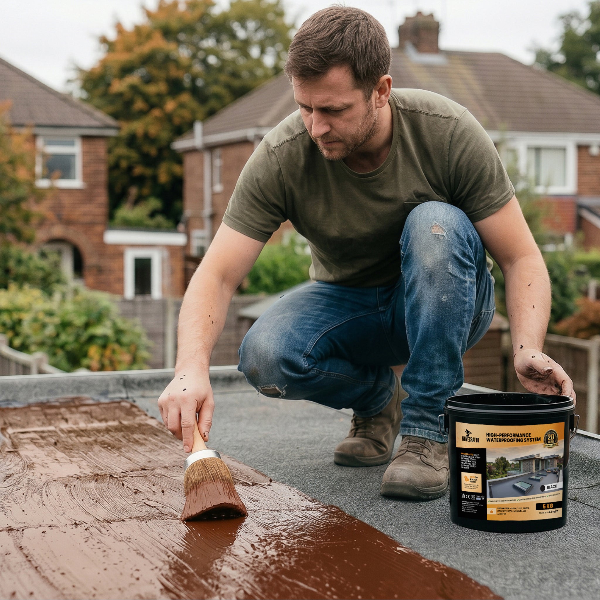 Novecrafto tub on flat roof at sunset
