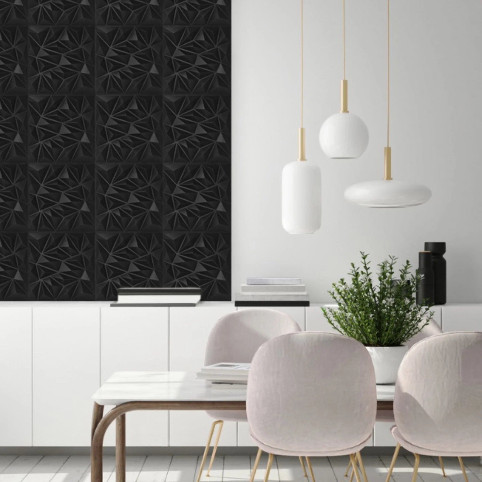 Matte Black Diamond - PVC Wall Panel
