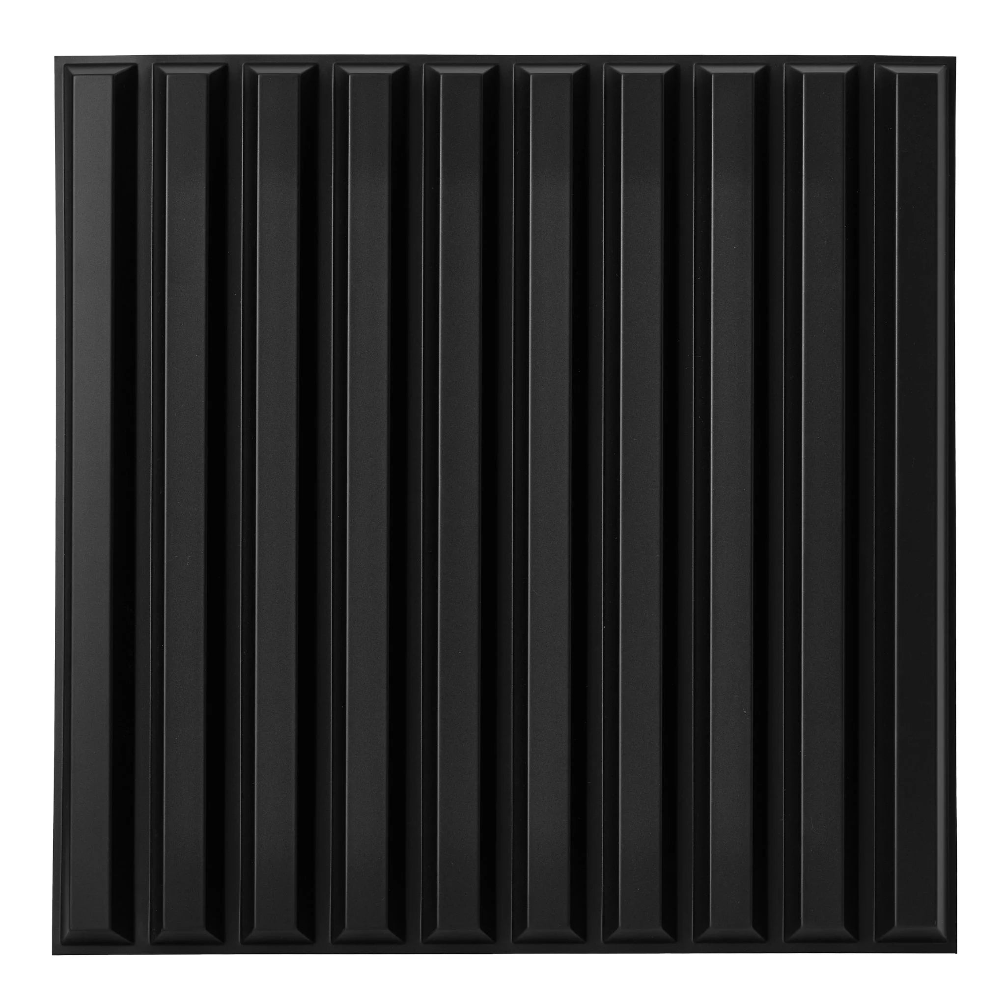 Black PVC wall panel with vertical ribbed design