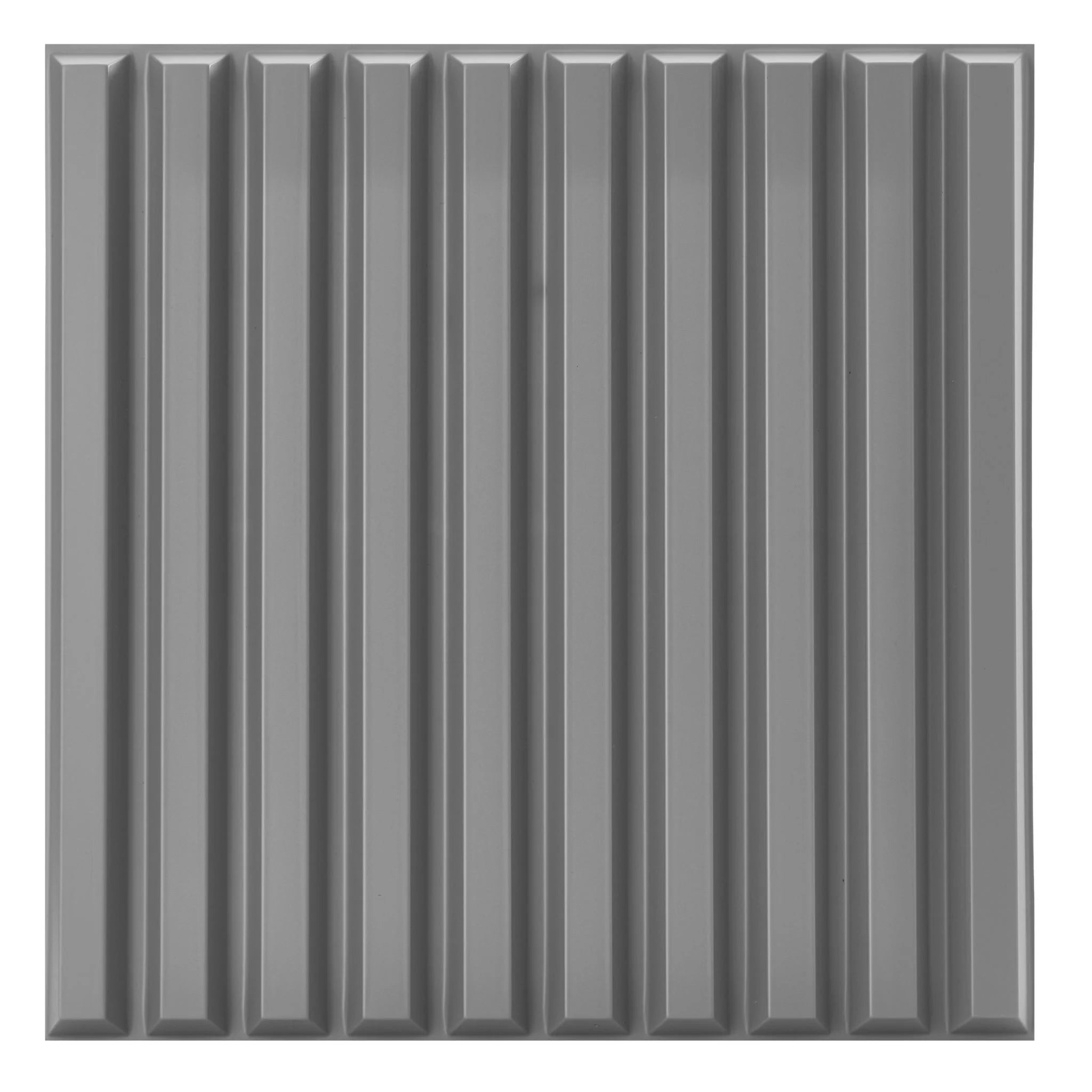 Grey PVC wall panel with vertical ribbed design