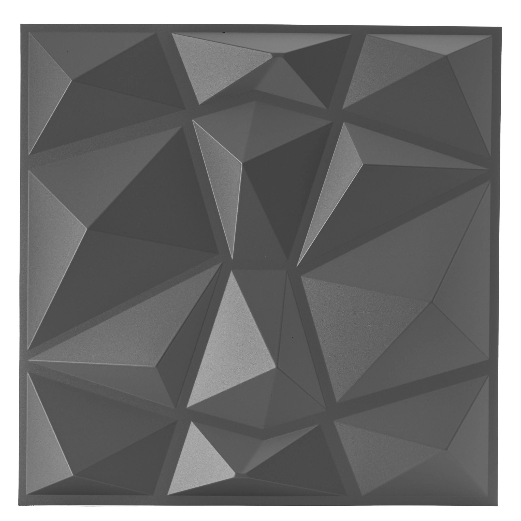 Silver PVC wall panel with geometric design, 50x50 cm size