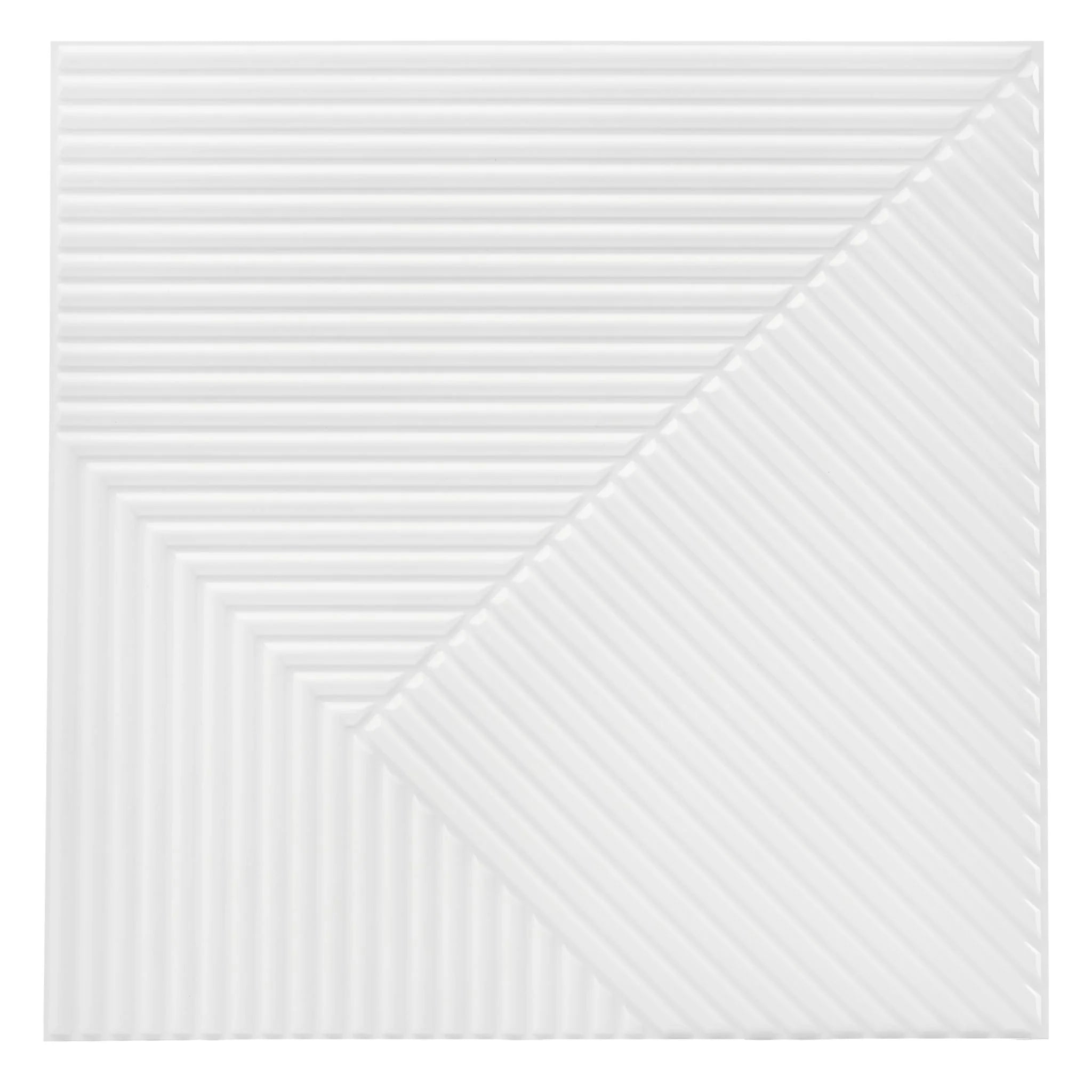 White PVC wall panel with vertical ribbed design