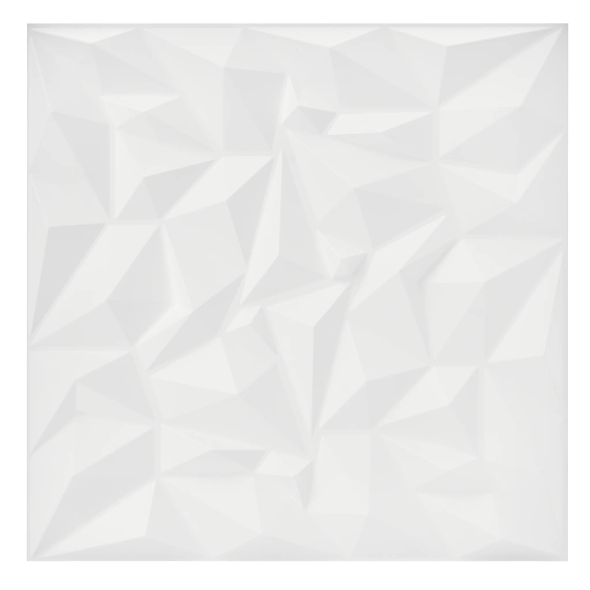 White PVC wall panel with diamond patterns, close-up view